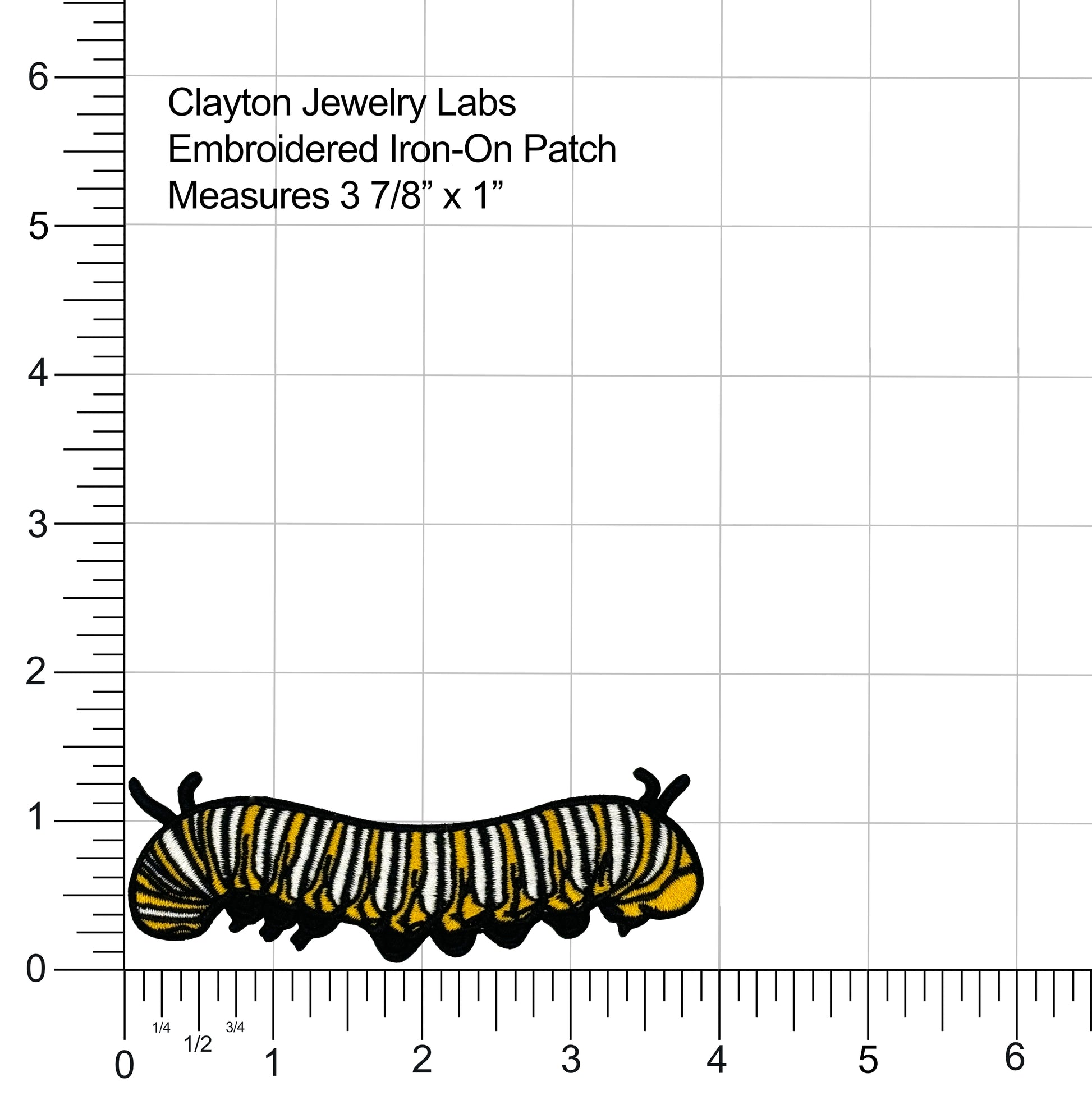 Monarch Caterpillar Embroidered Iron-on Patch