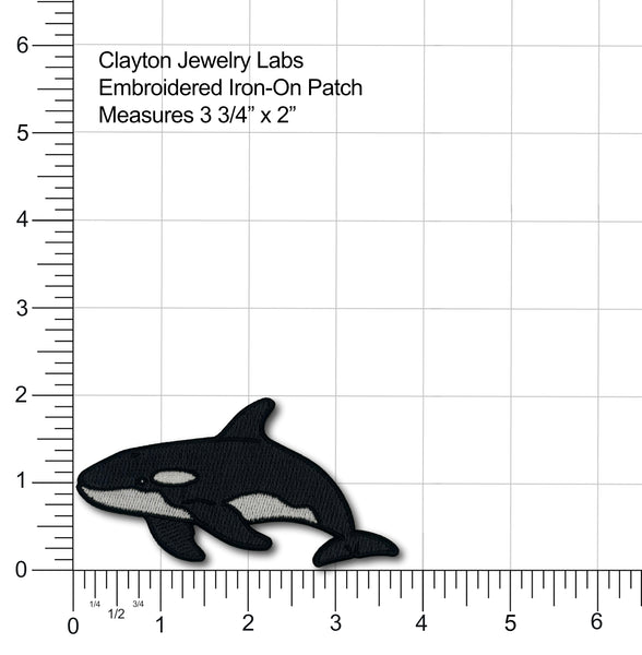 Orca Whale Embroidered Iron-on Patch | Clayton Jewelry Labs