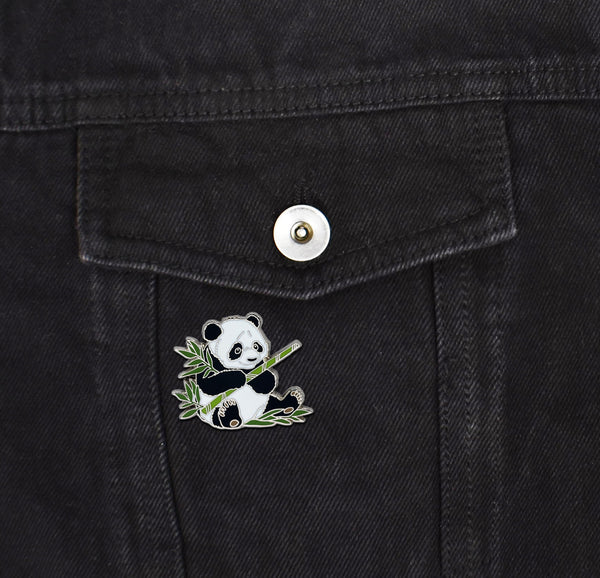 Panda with Bamboo Enamel Pin | Clayton Jewelry Labs