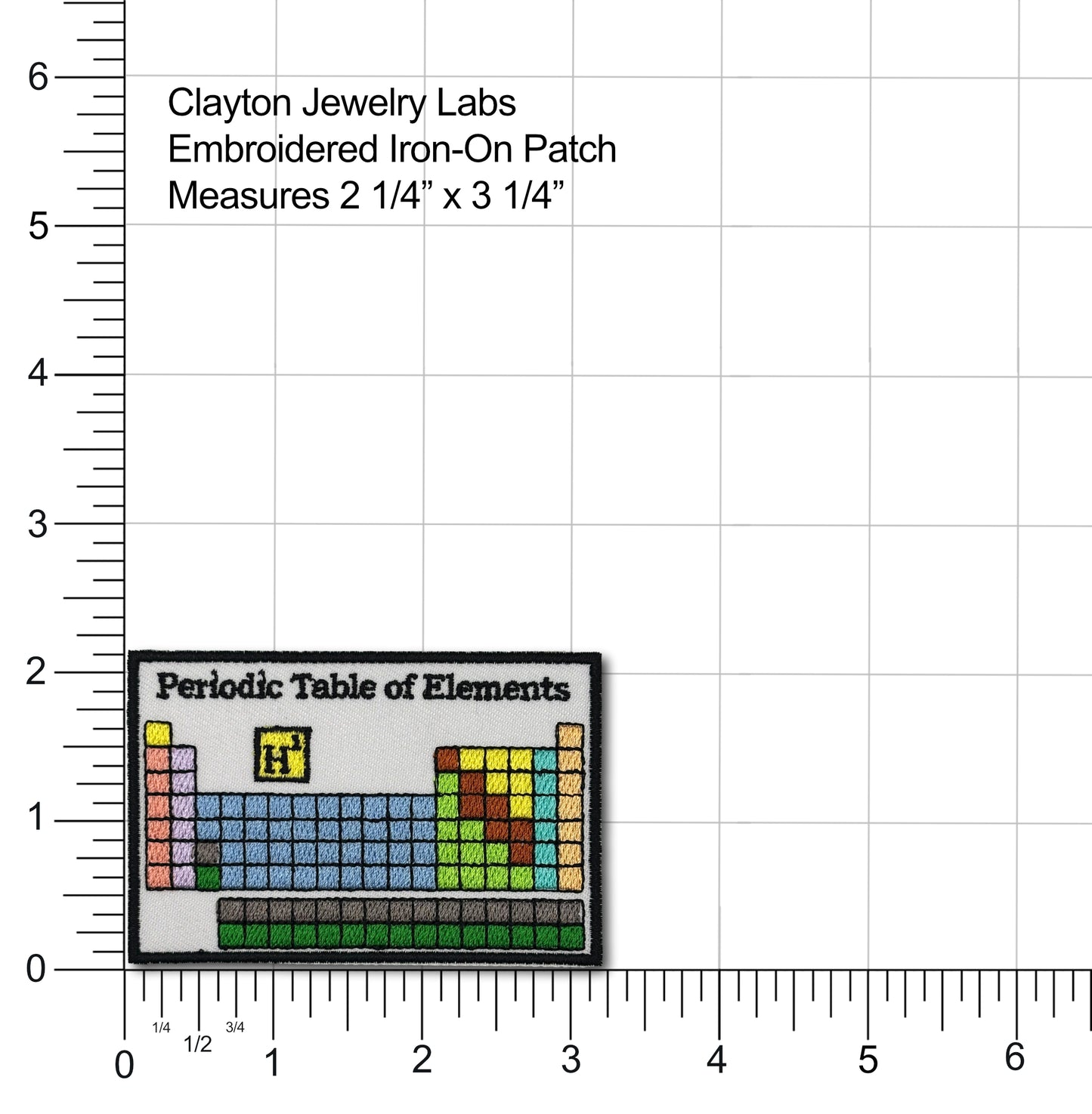 Periodic Table of Elements Embroidered Iron-on Patch