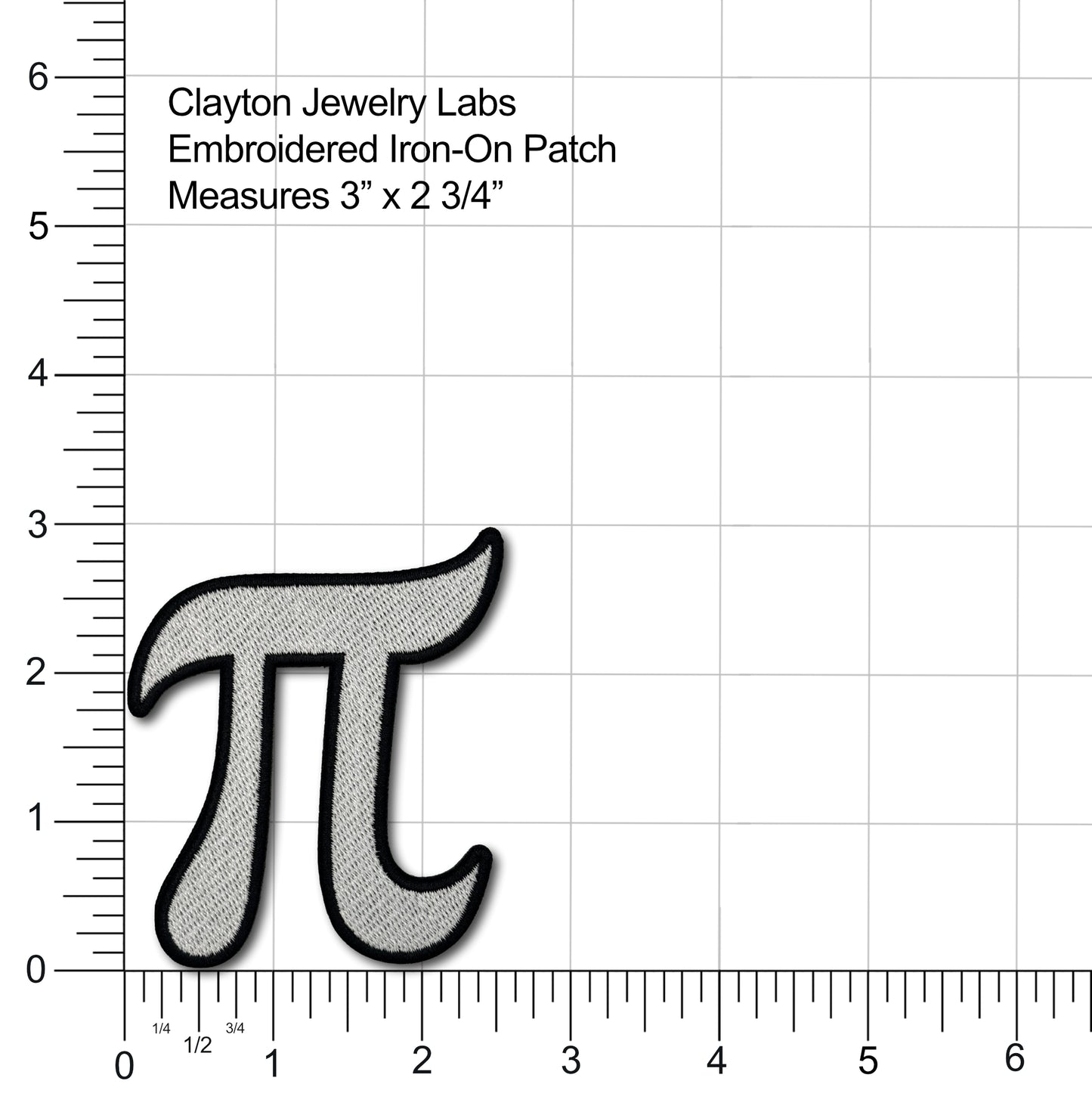 Pi Symbol Embroidered Iron-on Patch