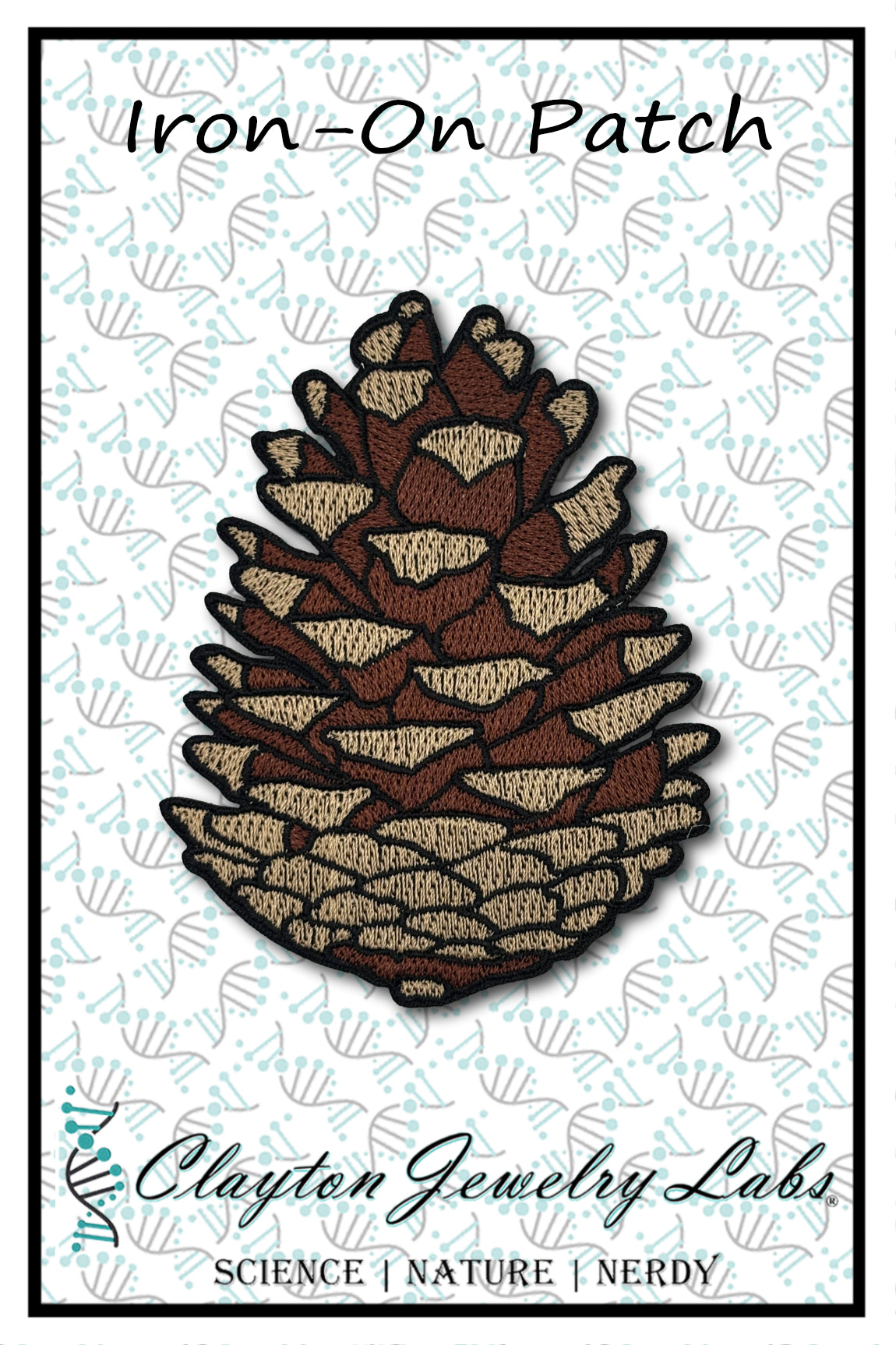 Pinecone Embroidered Iron-on Patch