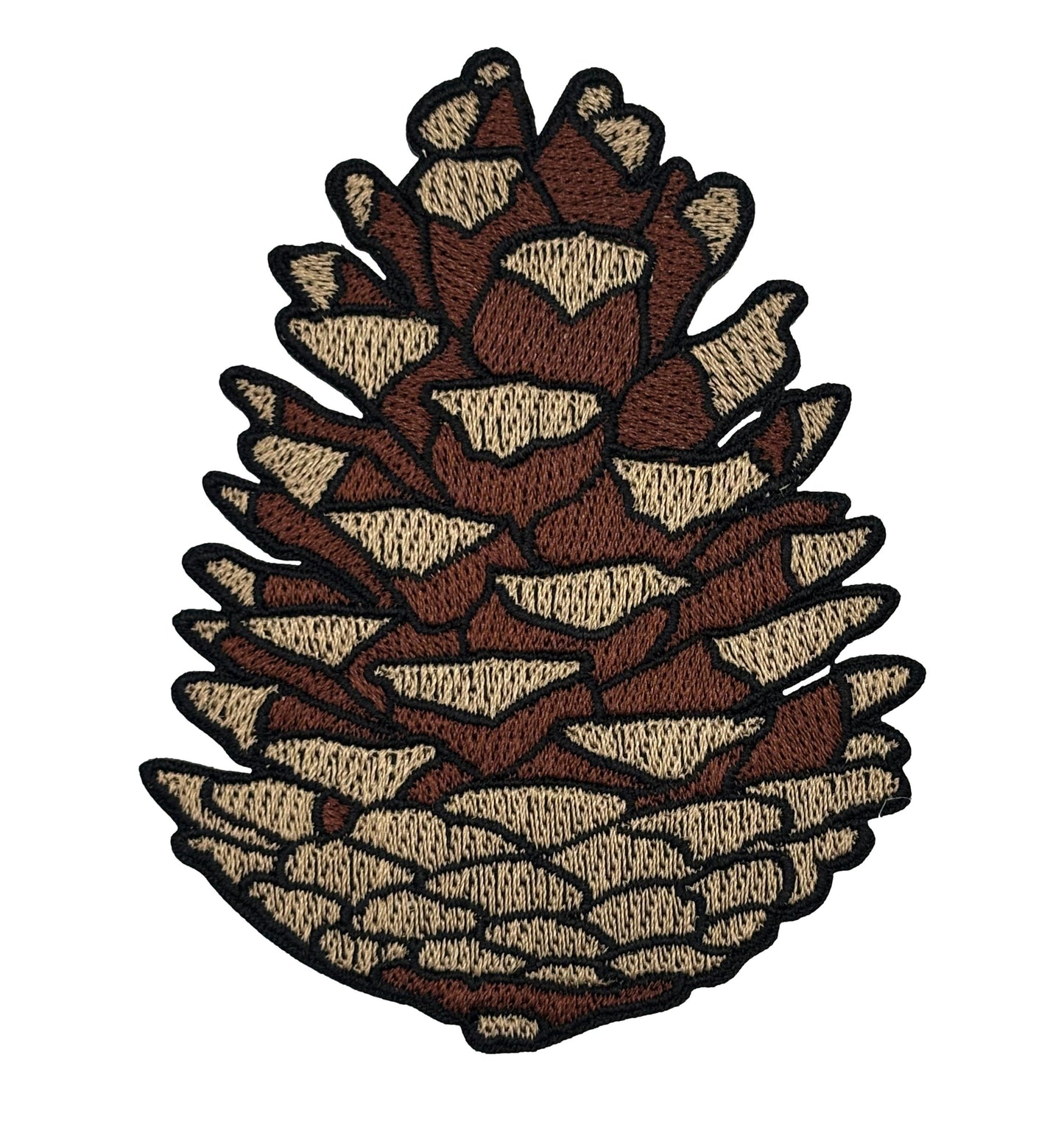 Pinecone Embroidered Iron-on Patch