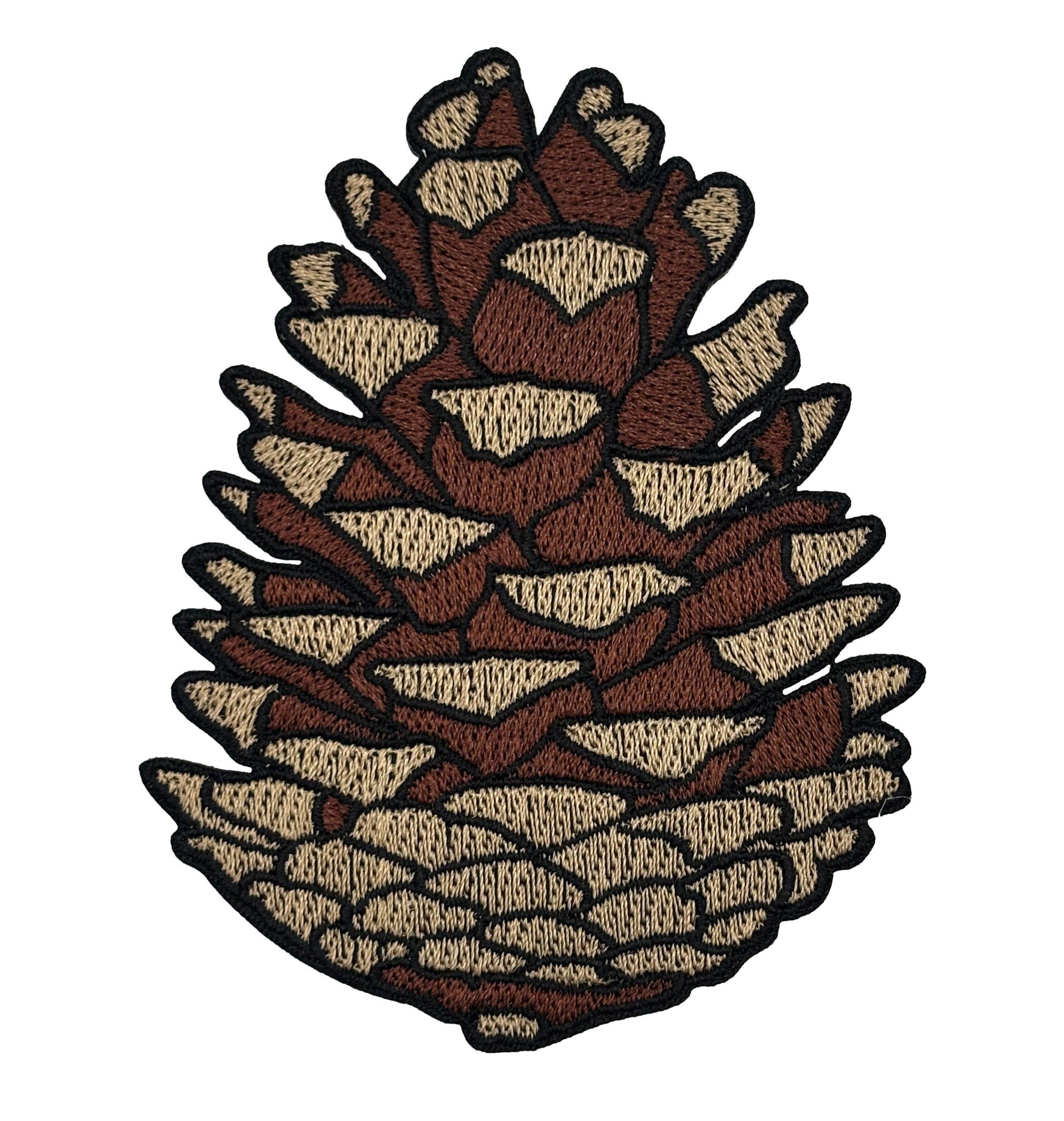 Pinecone Embroidered Iron-on Patch