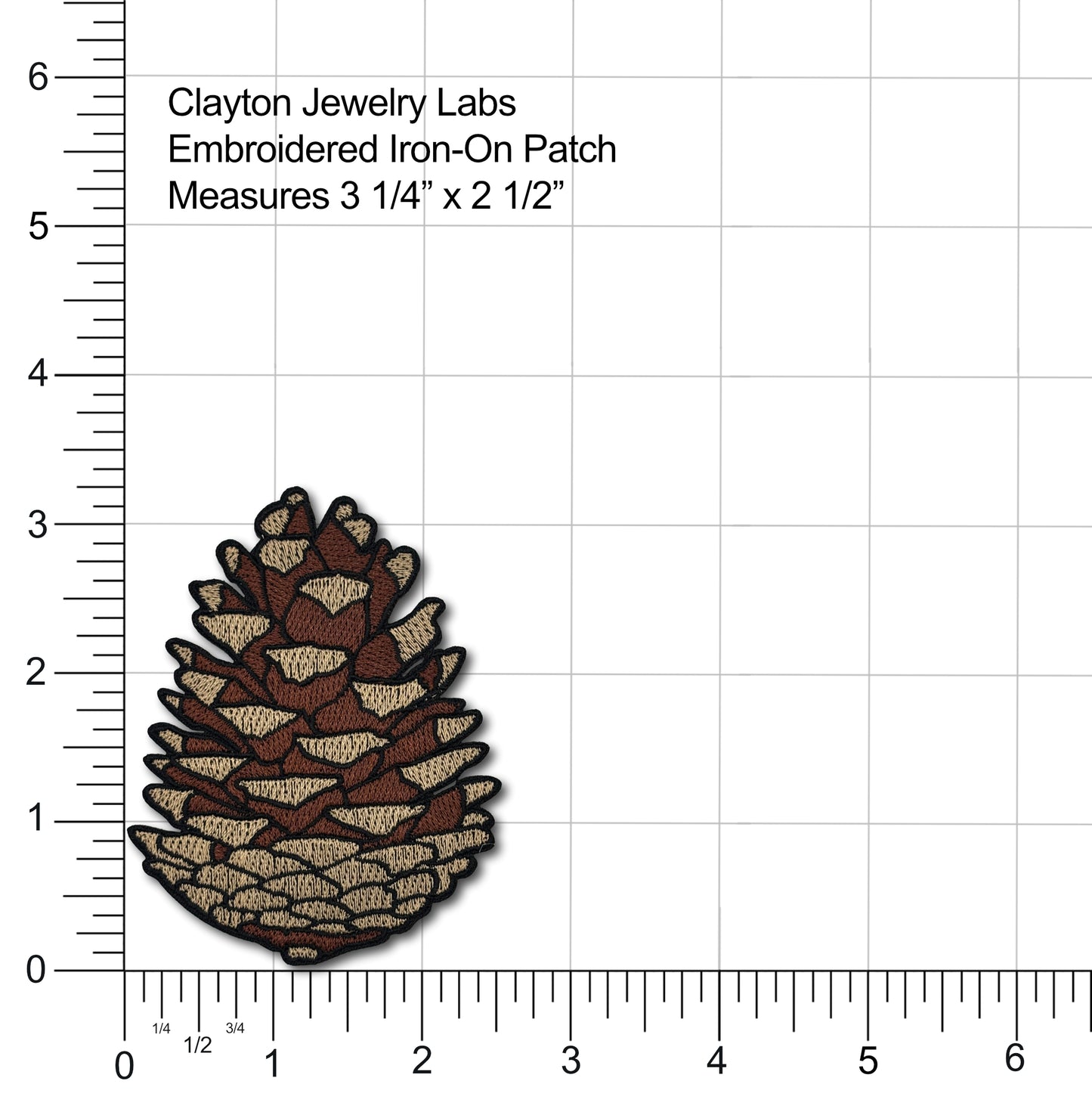 Pinecone Embroidered Iron-on Patch