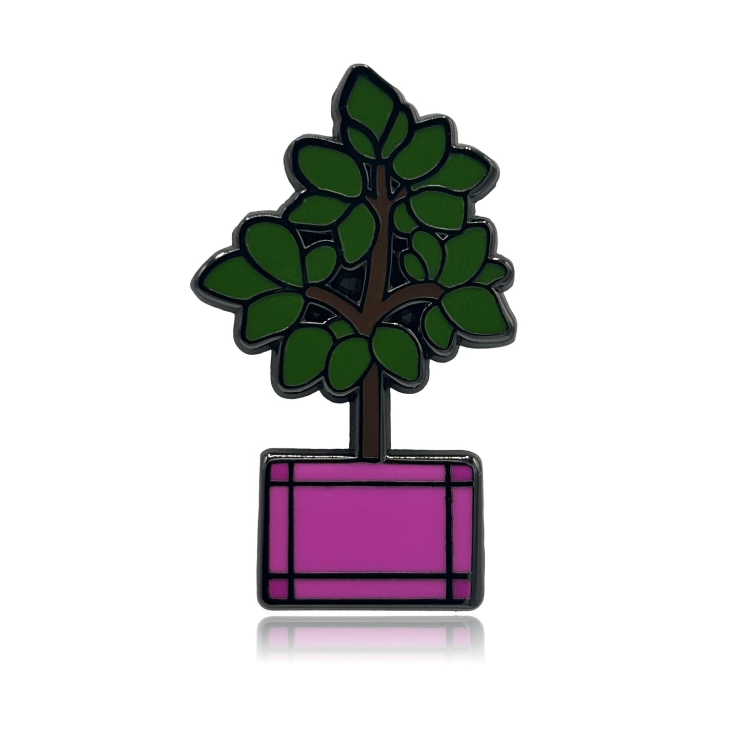 Pink Potted Tree Enamel Pin