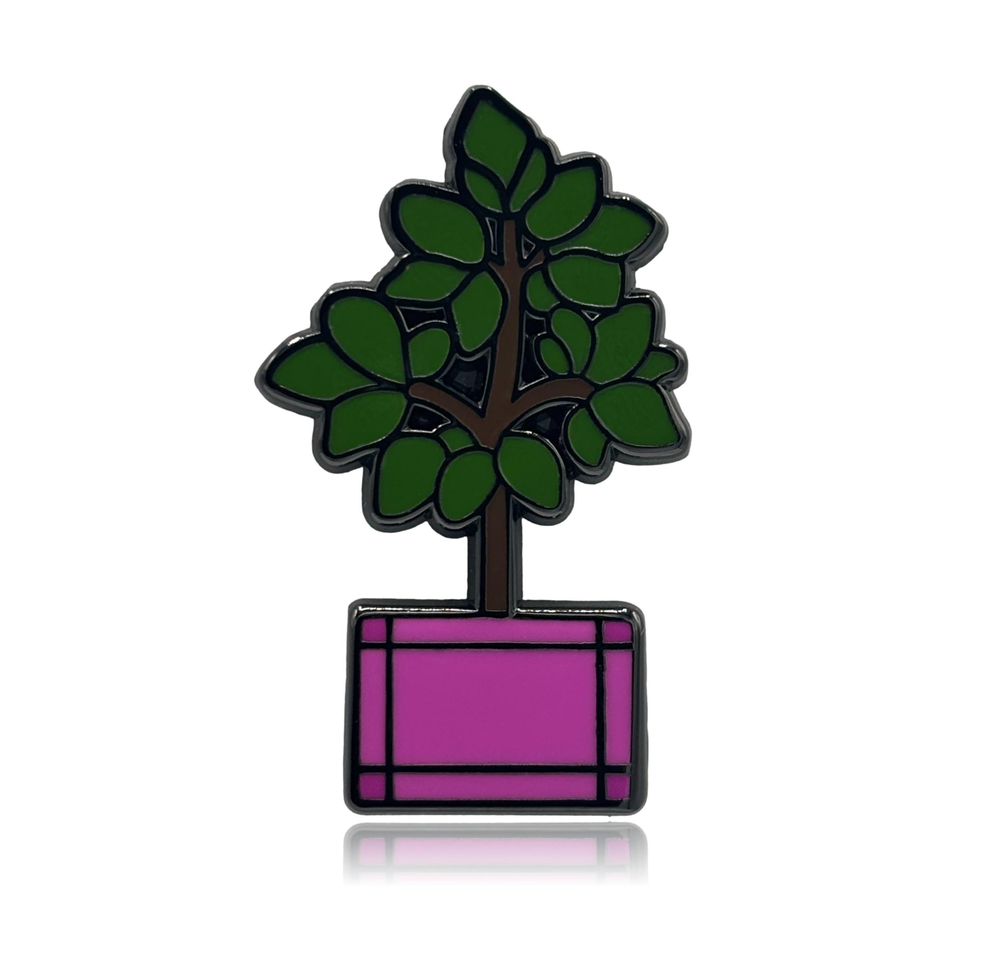 Pink Potted Tree Enamel Pin
