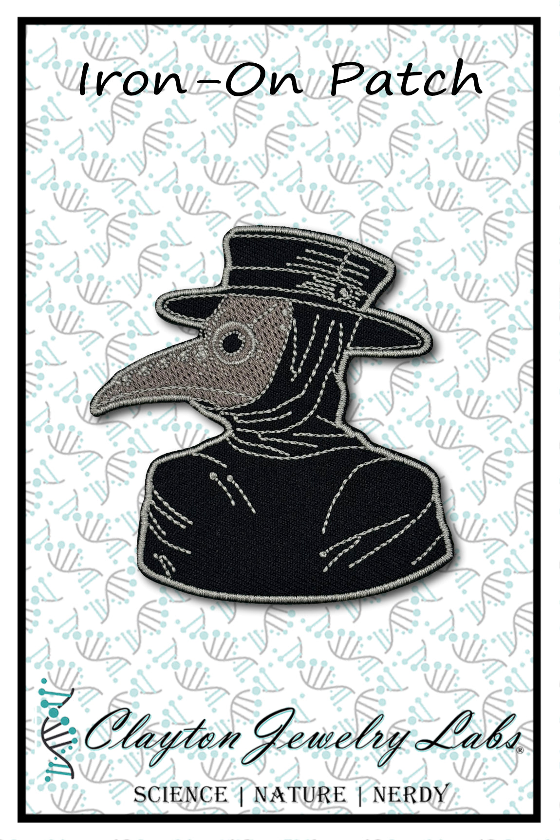 Plague Doctor Embroidered Iron-on Patch
