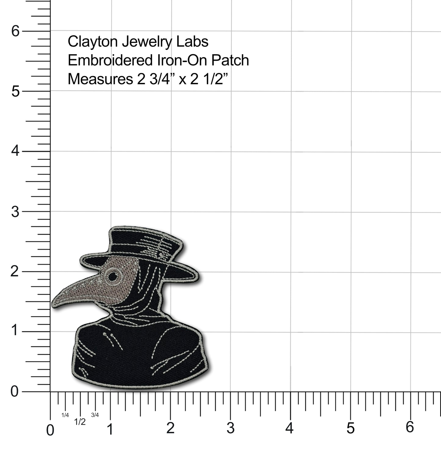 Plague Doctor Embroidered Iron-on Patch