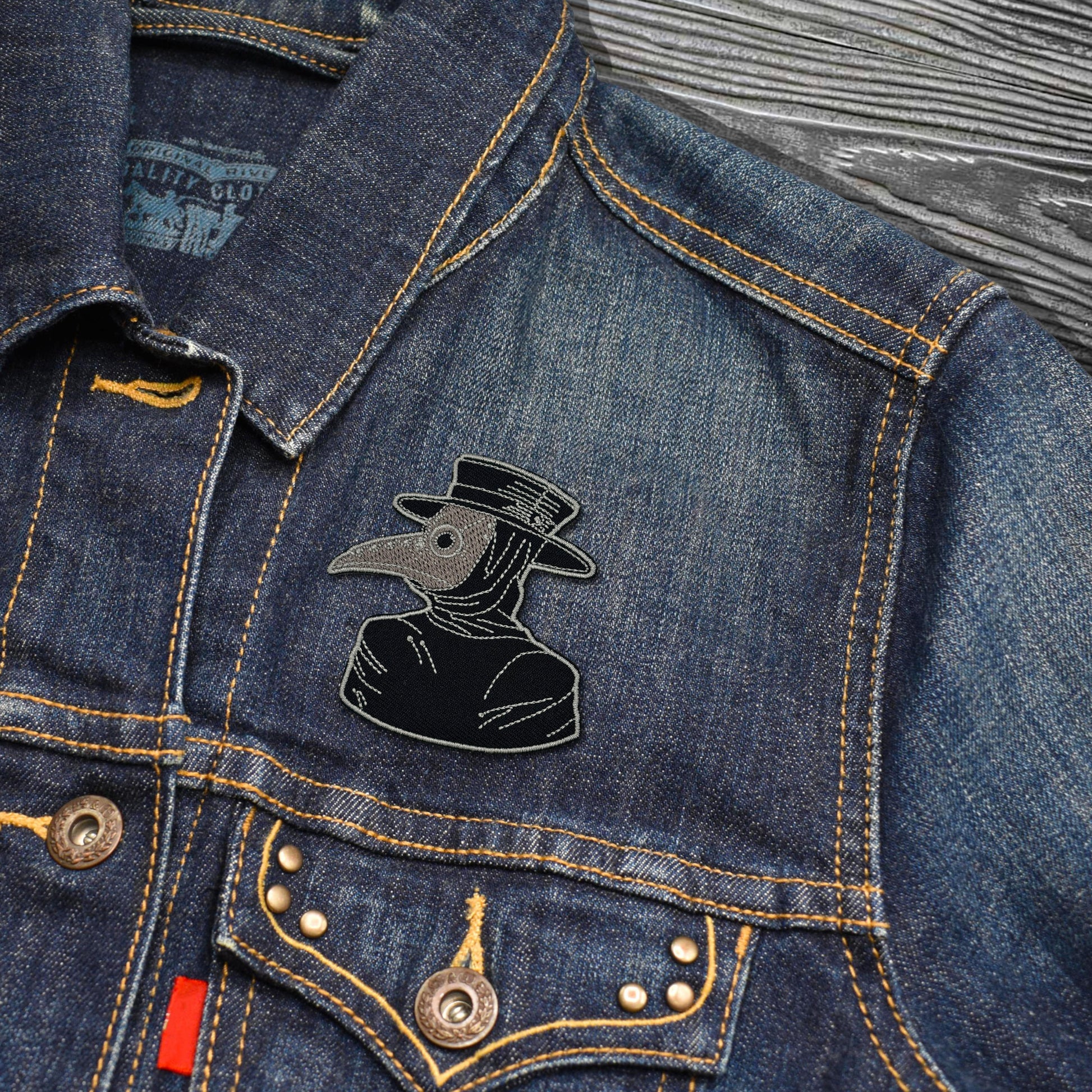 Plague Doctor Embroidered Iron-on Patch