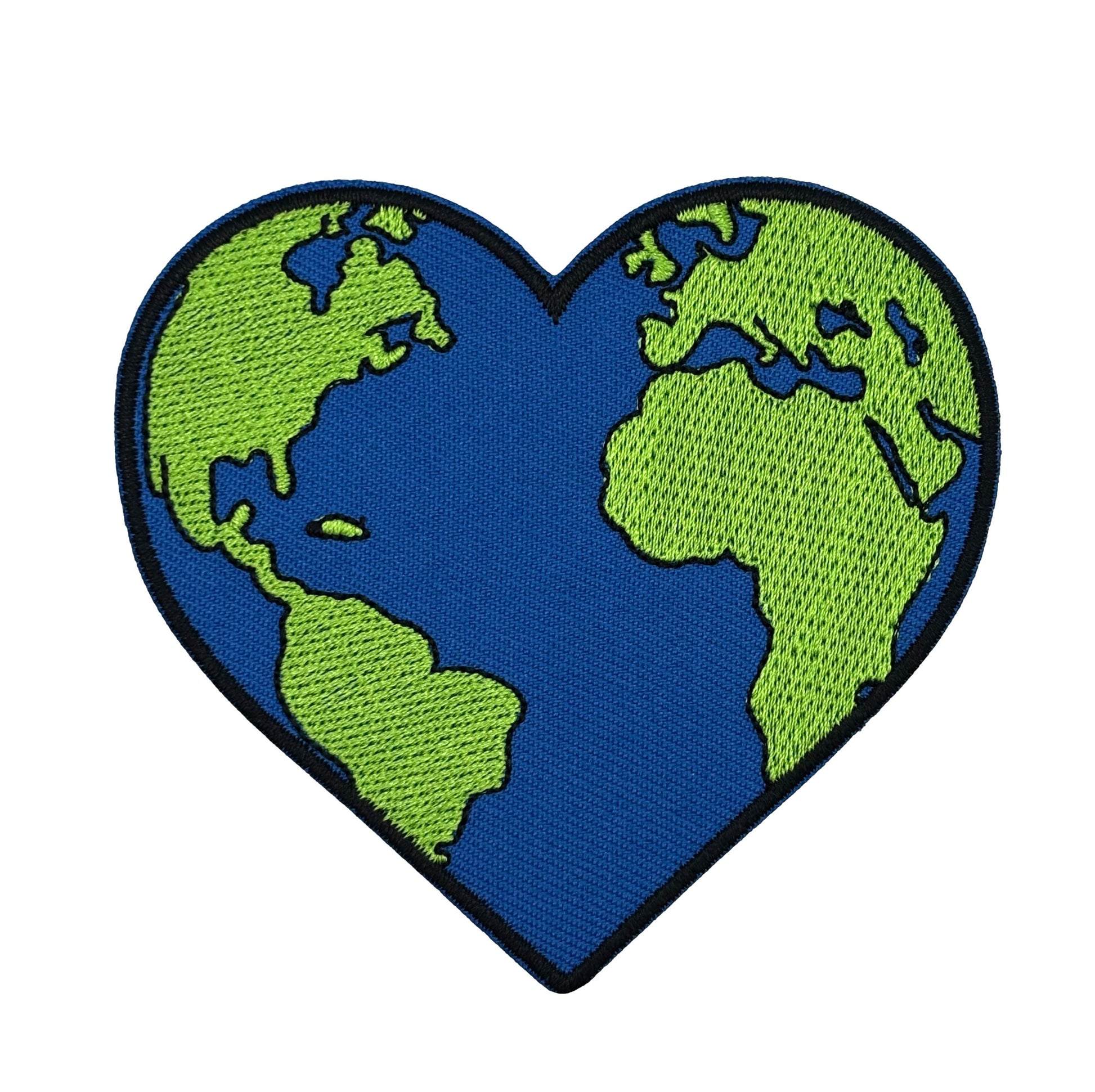Planet Earth Heart Embroidered Iron-on Patch