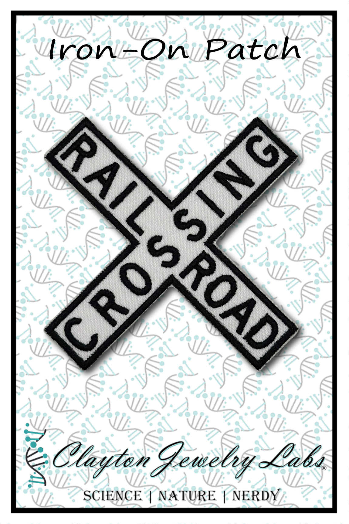 Railroad Crossing Sign Embroidered Iron-on Patch