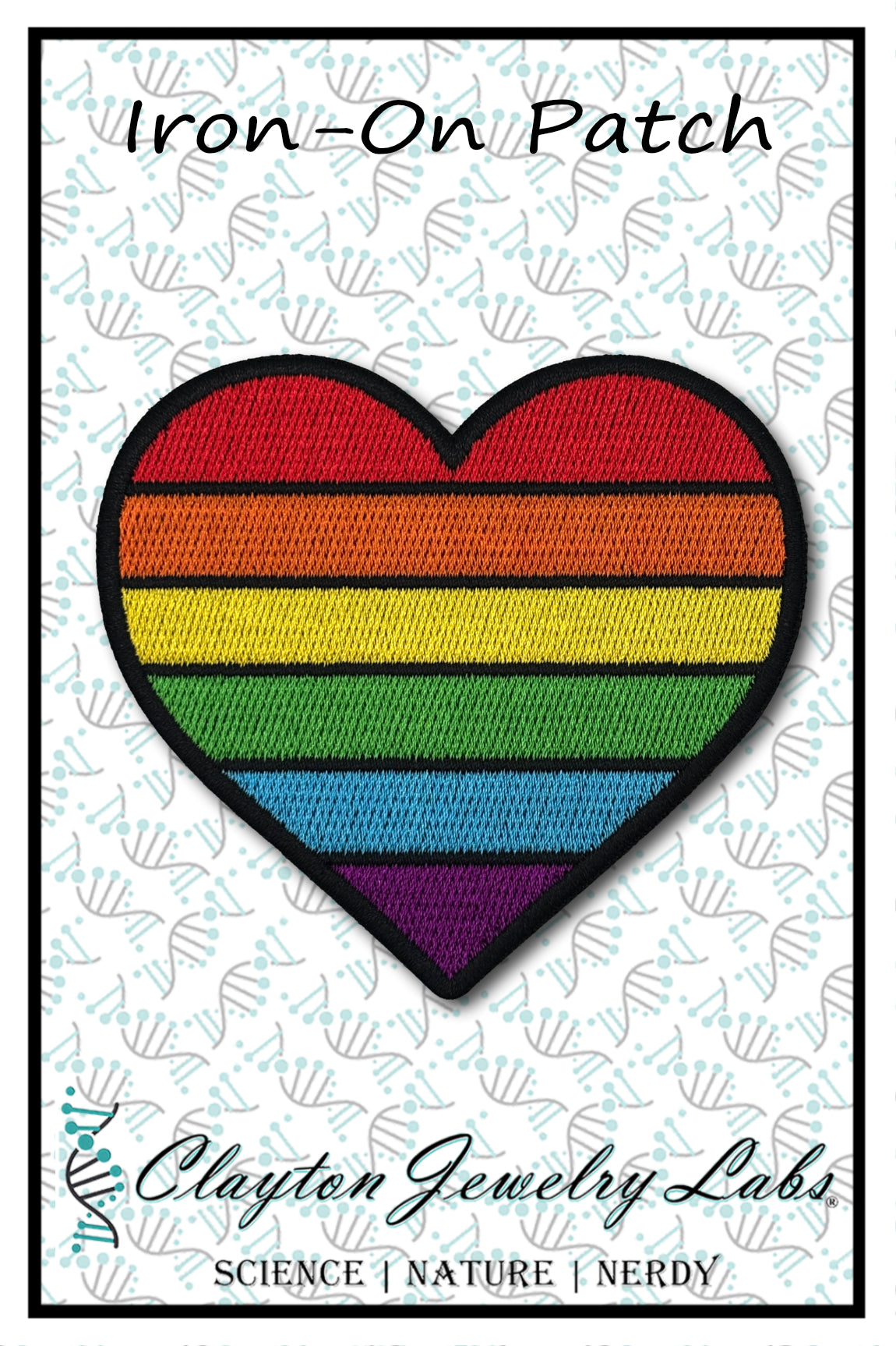 Rainbow Heart Embroidered Iron-on Patch