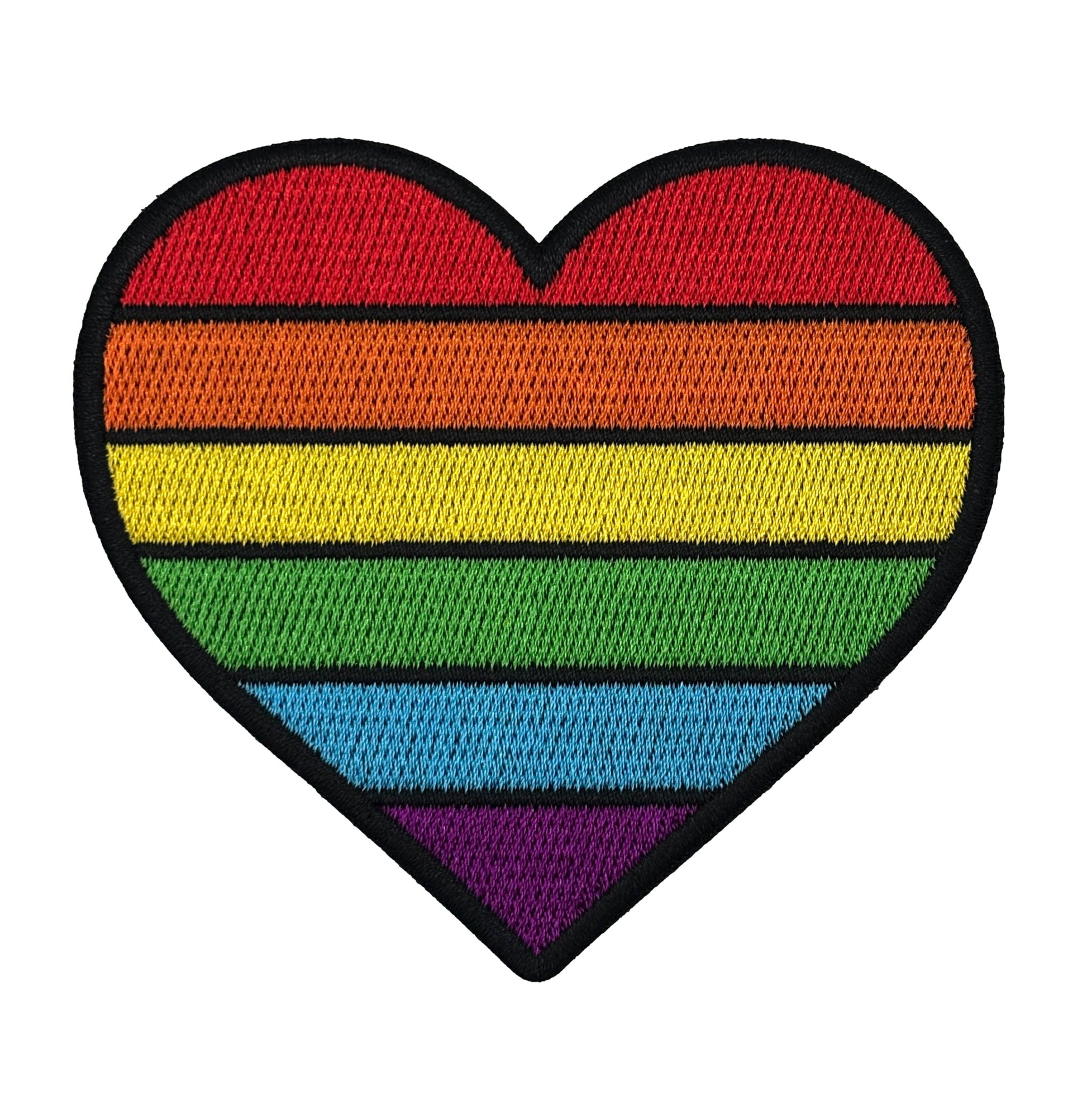 Rainbow Heart Embroidered Iron-on Patch