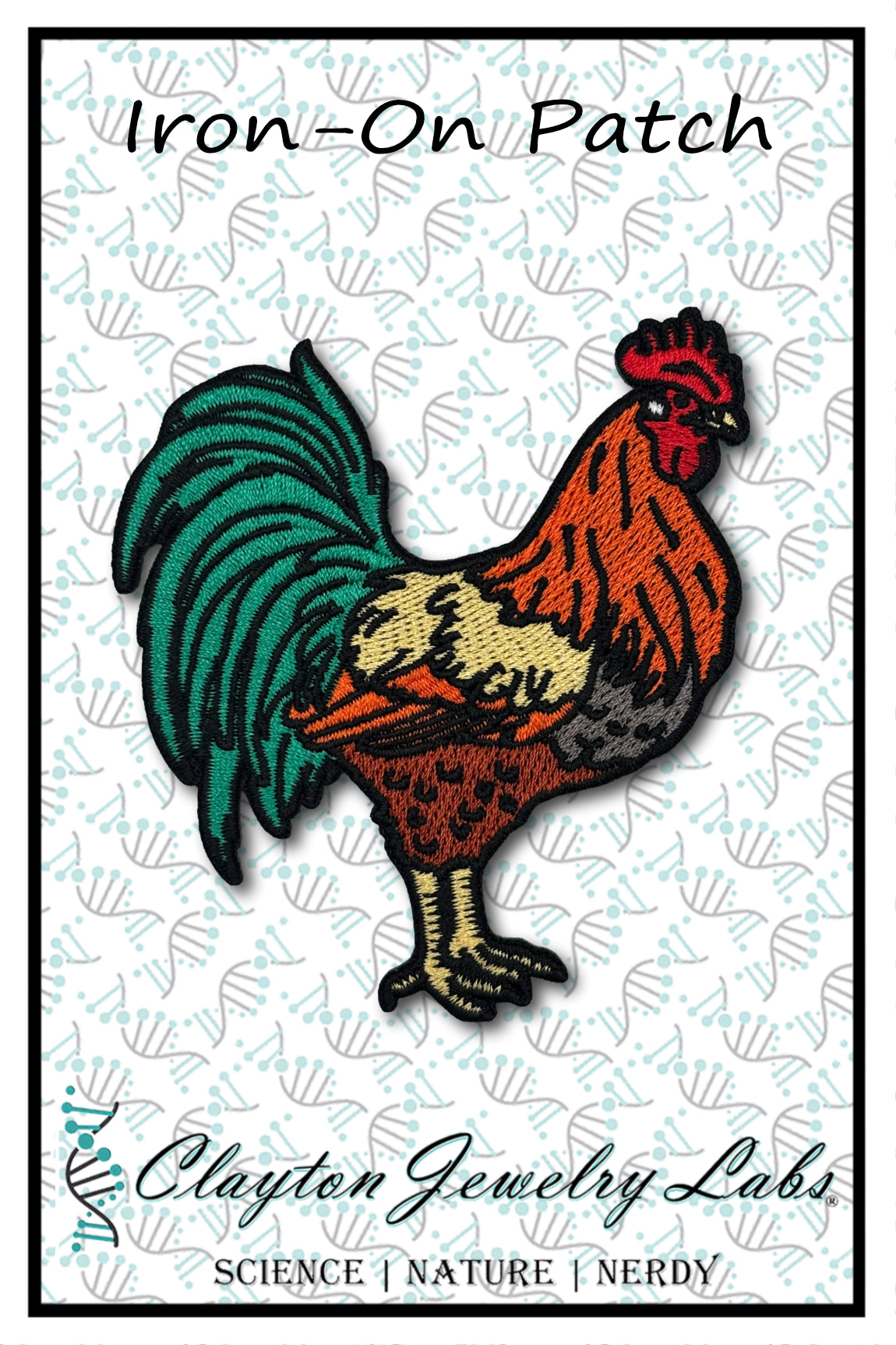 Rooster Embroidered Iron-on Patch