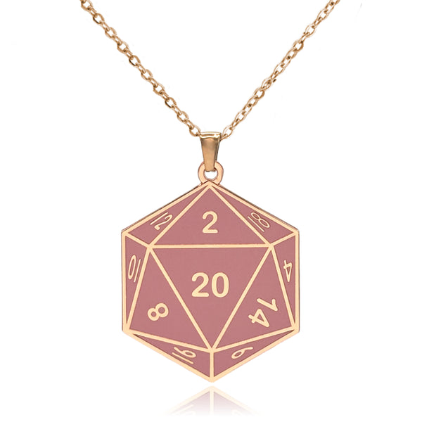 D20 Dice Double Sided Enamel Pendant Necklace | Clayton Jewelry Labs