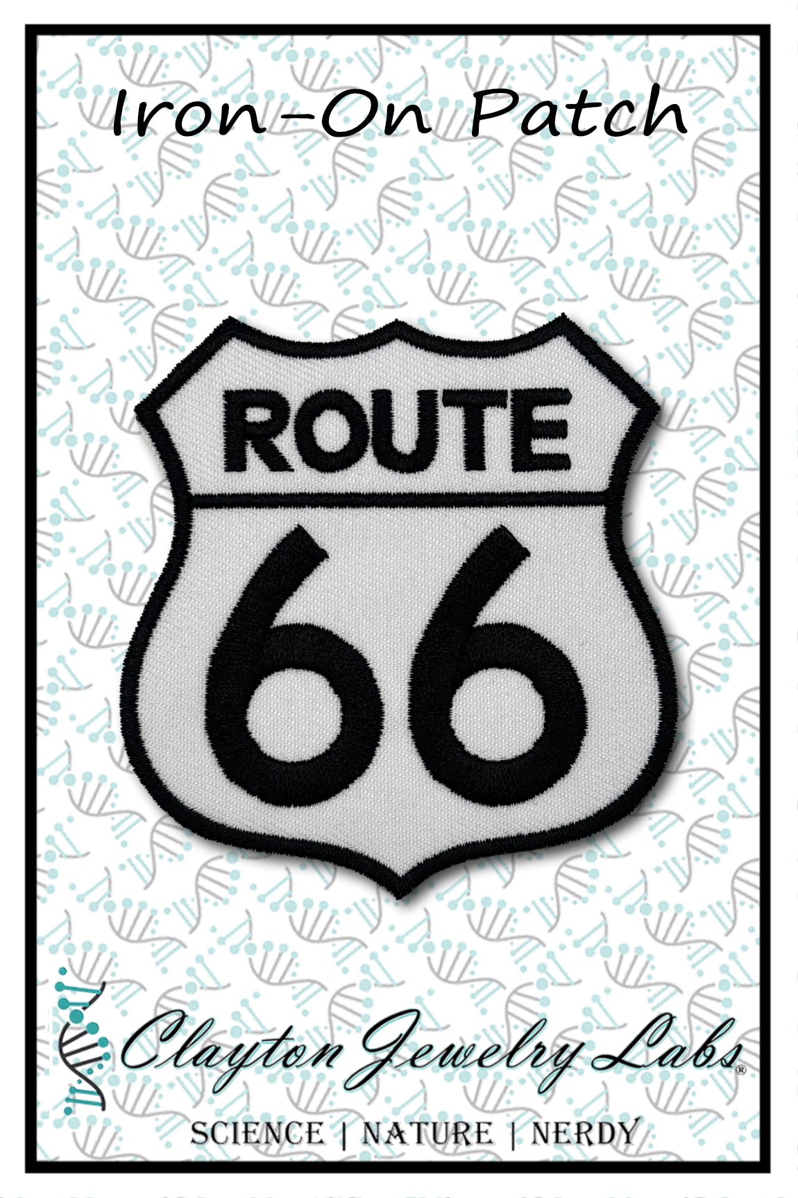 Route 66 Sign Embroidered Iron-on Patch - Clayton Jewelry Labs - Patch