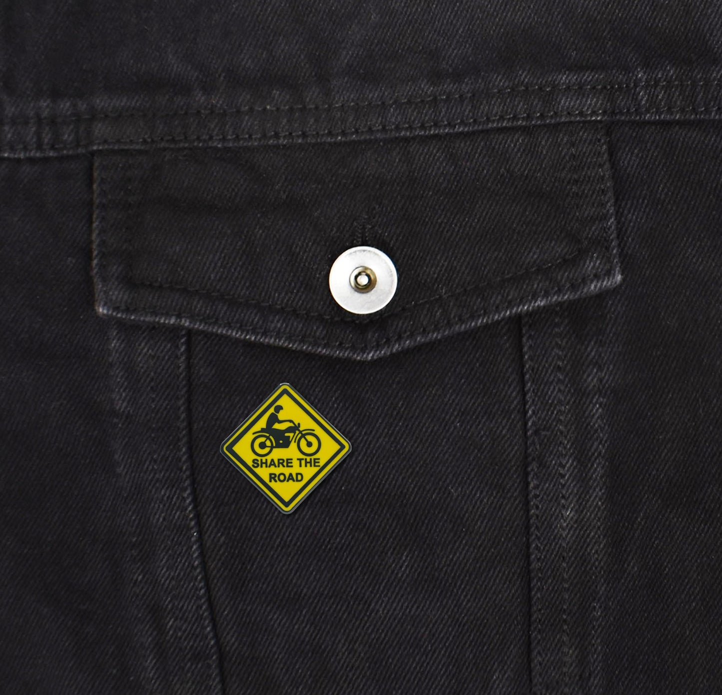 Share the Road Motorcycle Sign Hard Enamel Pin
