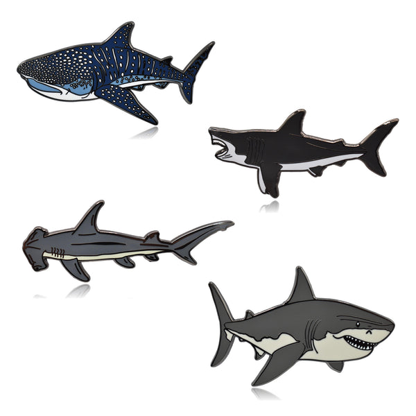 Shark Enamel Pin Set of 4