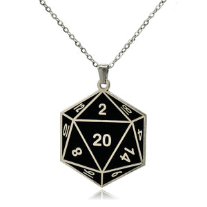 D20 Dice Double Sided Enamel Pendant Necklace | Clayton Jewelry Labs