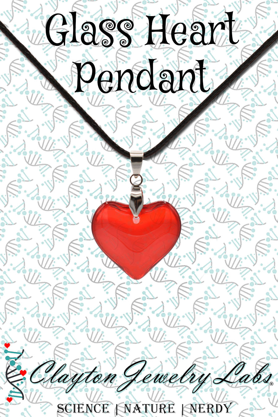 Solid Glass Heart Pendant Necklace | Clayton Jewelry Labs