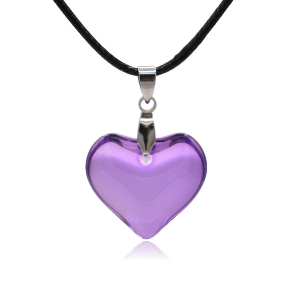 Solid Glass Heart Pendant Necklace | Clayton Jewelry Labs