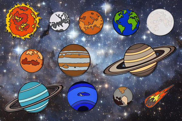 Solar System Planets Enamel Pin Set | Clayton Jewelry Labs