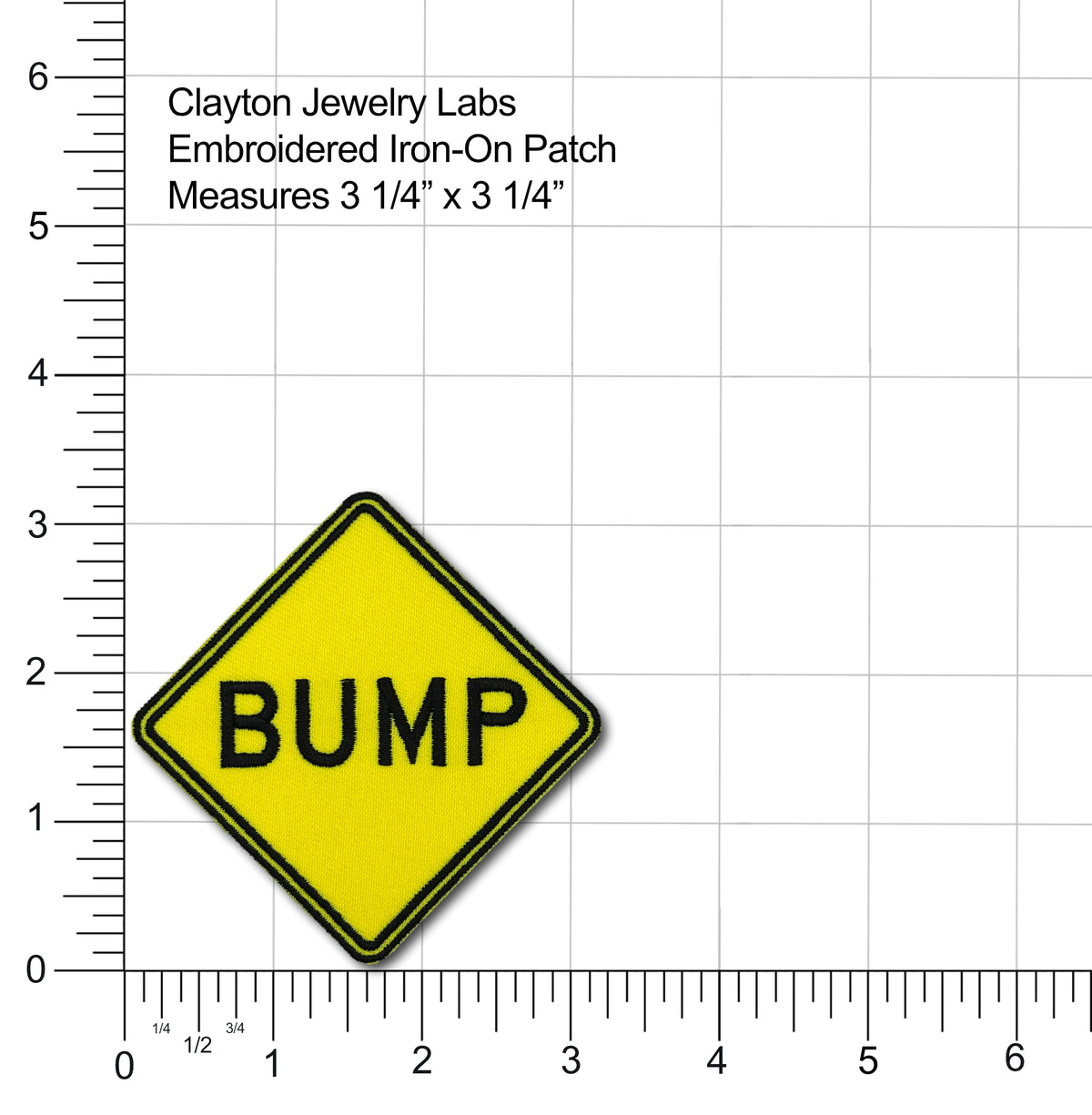 Speed Bump Sign Embroidered Iron-on Patch - Clayton Jewelry Labs - Patch