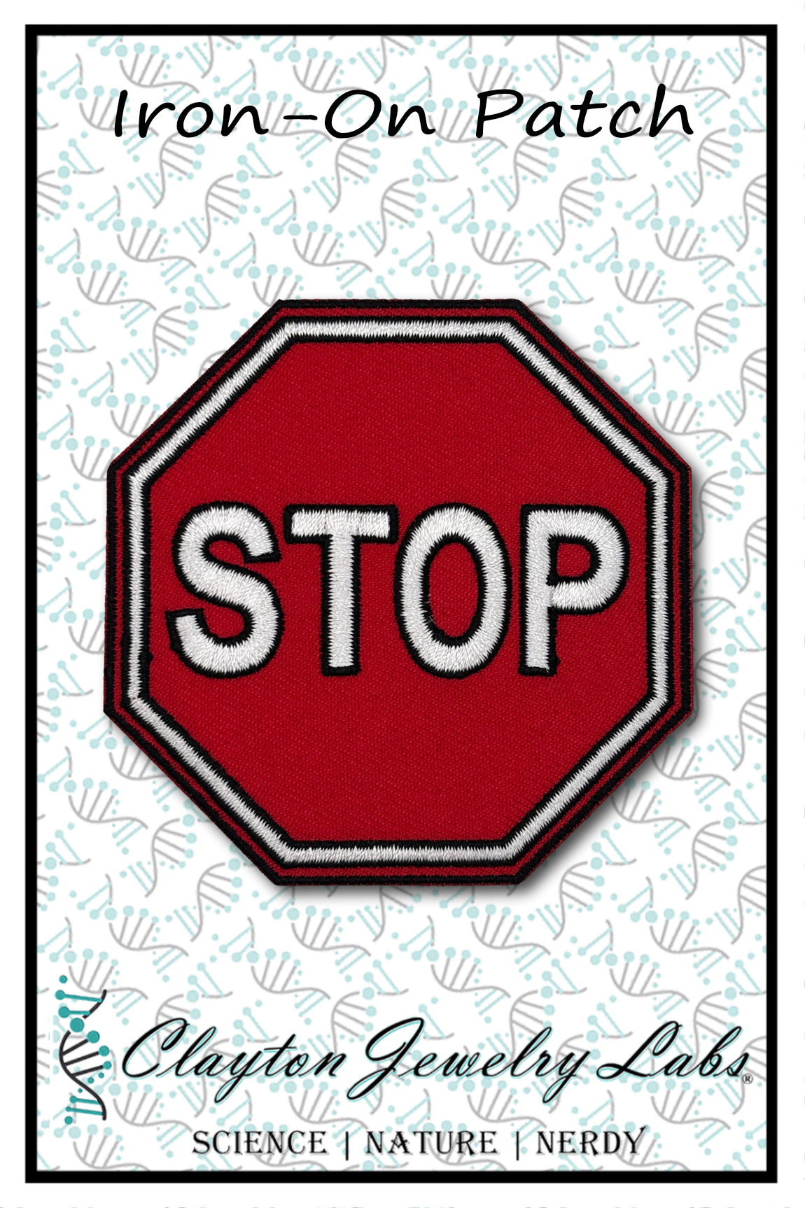 Stop Sign Embroidered Iron-on Patch