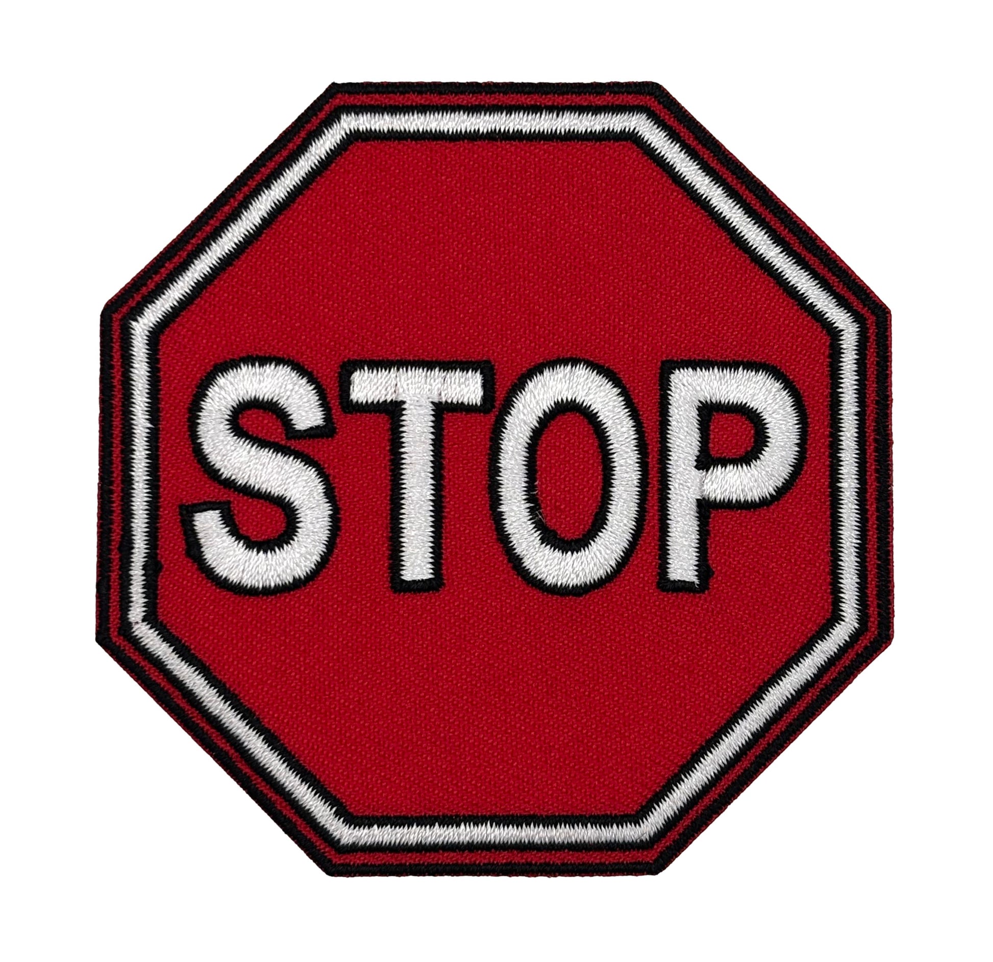 Stop Sign Embroidered Iron-on Patch