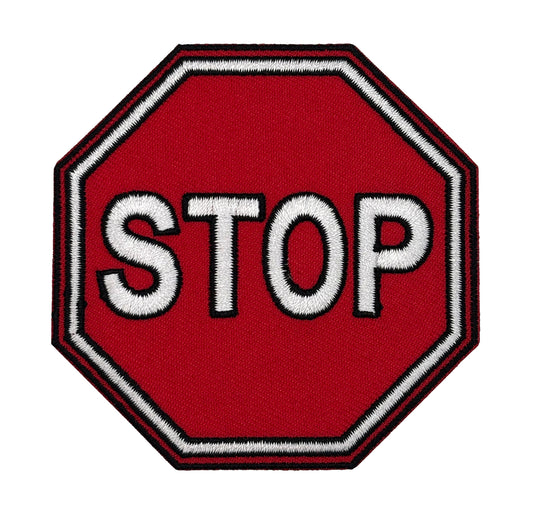 Stop Sign Embroidered Iron-on Patch