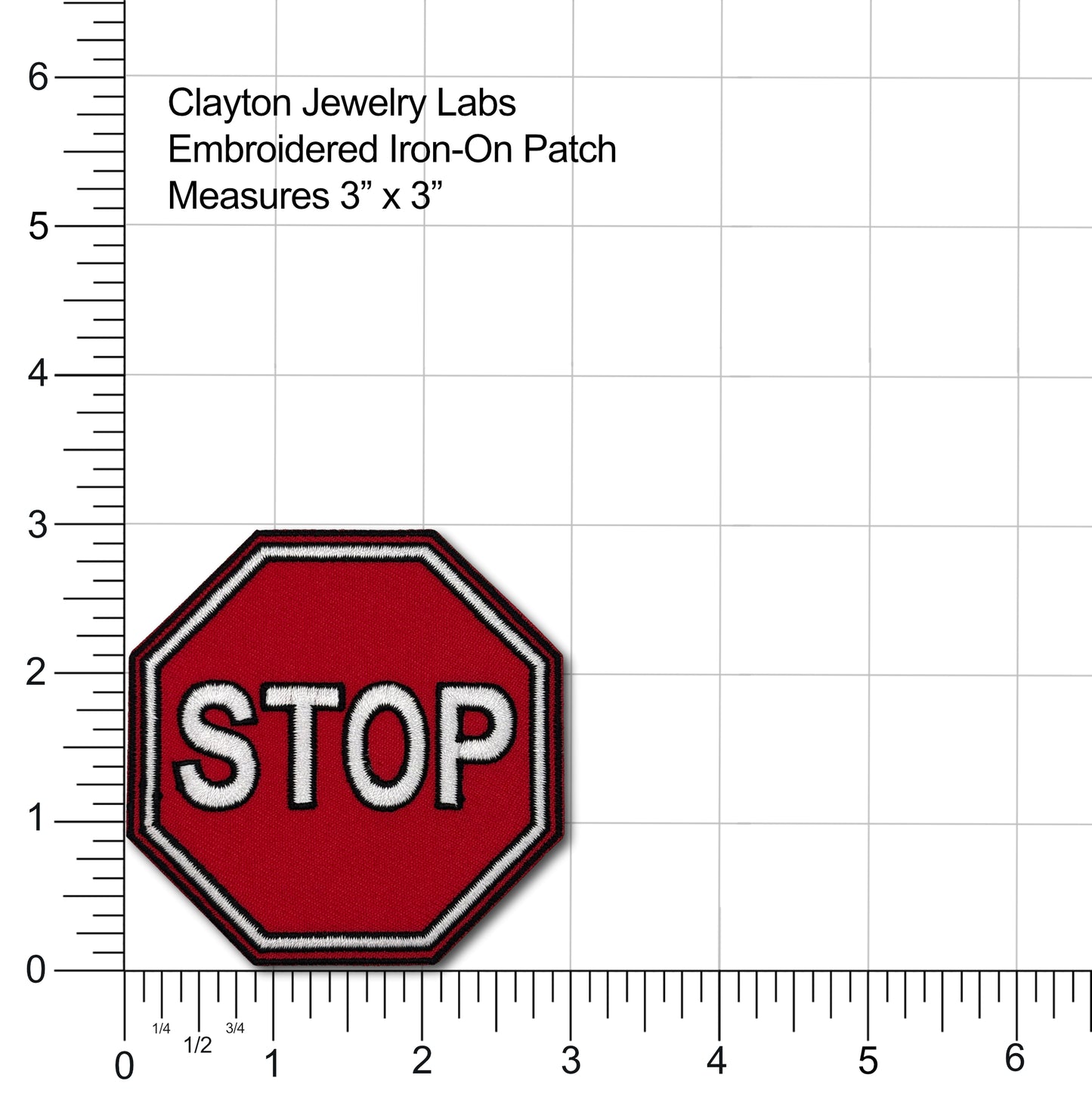 Stop Sign Embroidered Iron-on Patch
