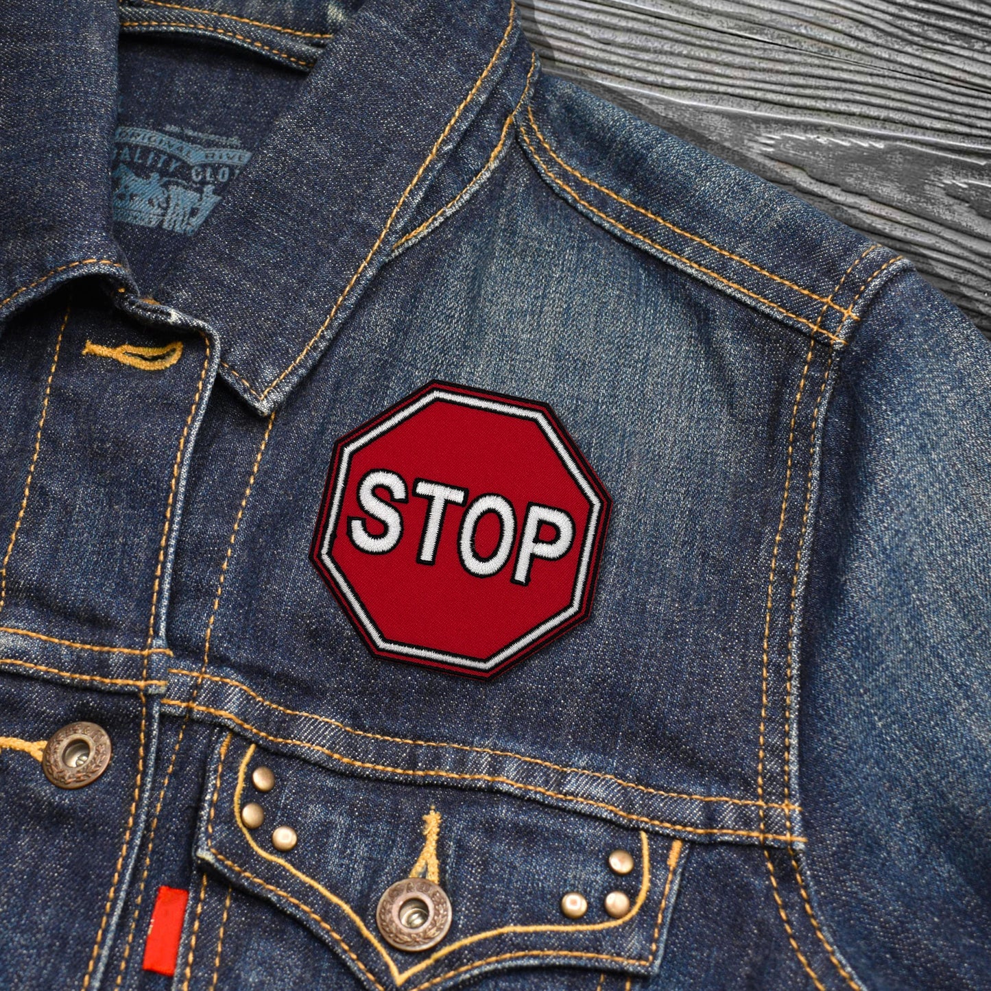 Stop Sign Embroidered Iron-on Patch