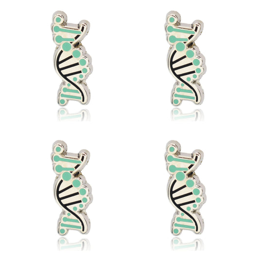 Mini DNA Helix Logo Set of 4 Enamel Pins | Clayton Jewelry Labs
