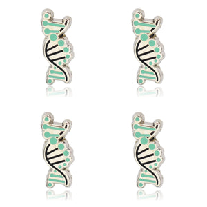 Mini DNA Helix Logo Set of 4 Enamel Pins | Clayton Jewelry Labs