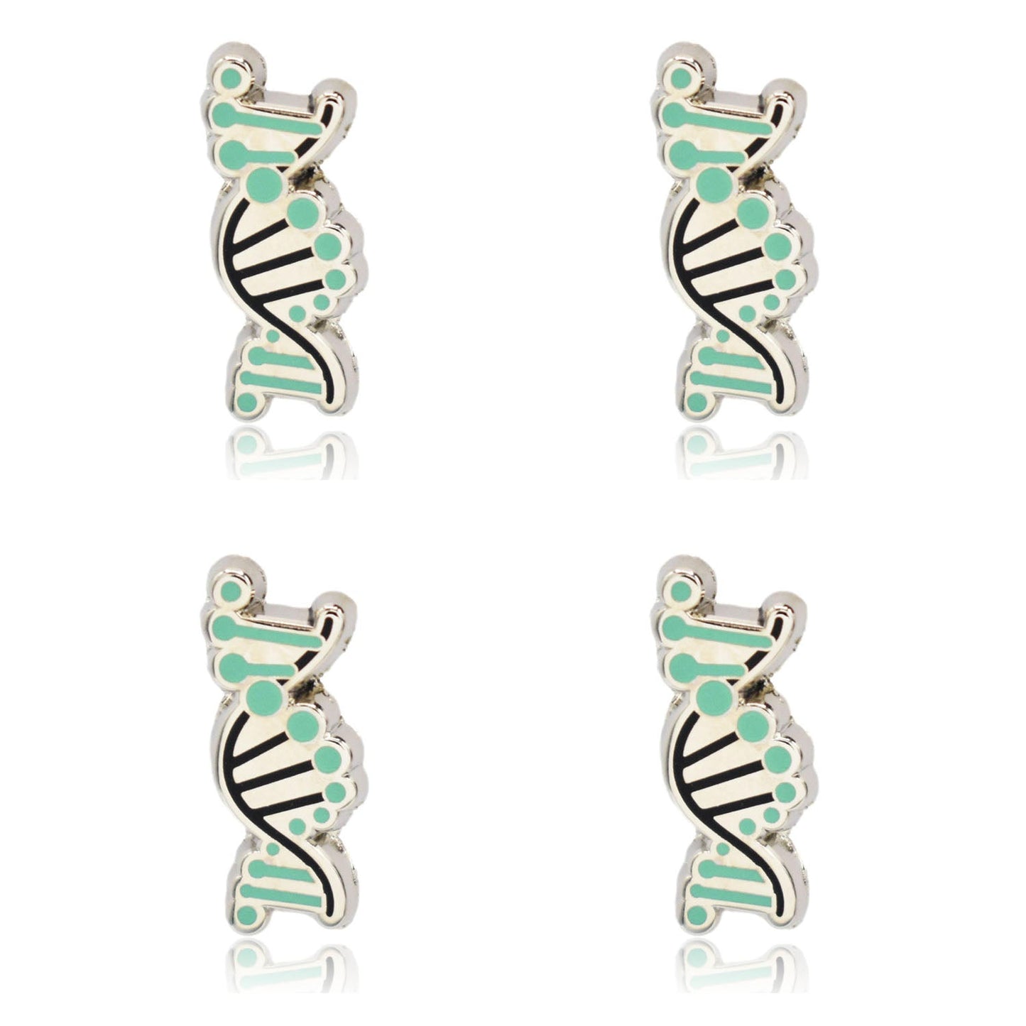 Mini DNA Helix Logo Set of 4 Enamel Pins | Clayton Jewelry Labs