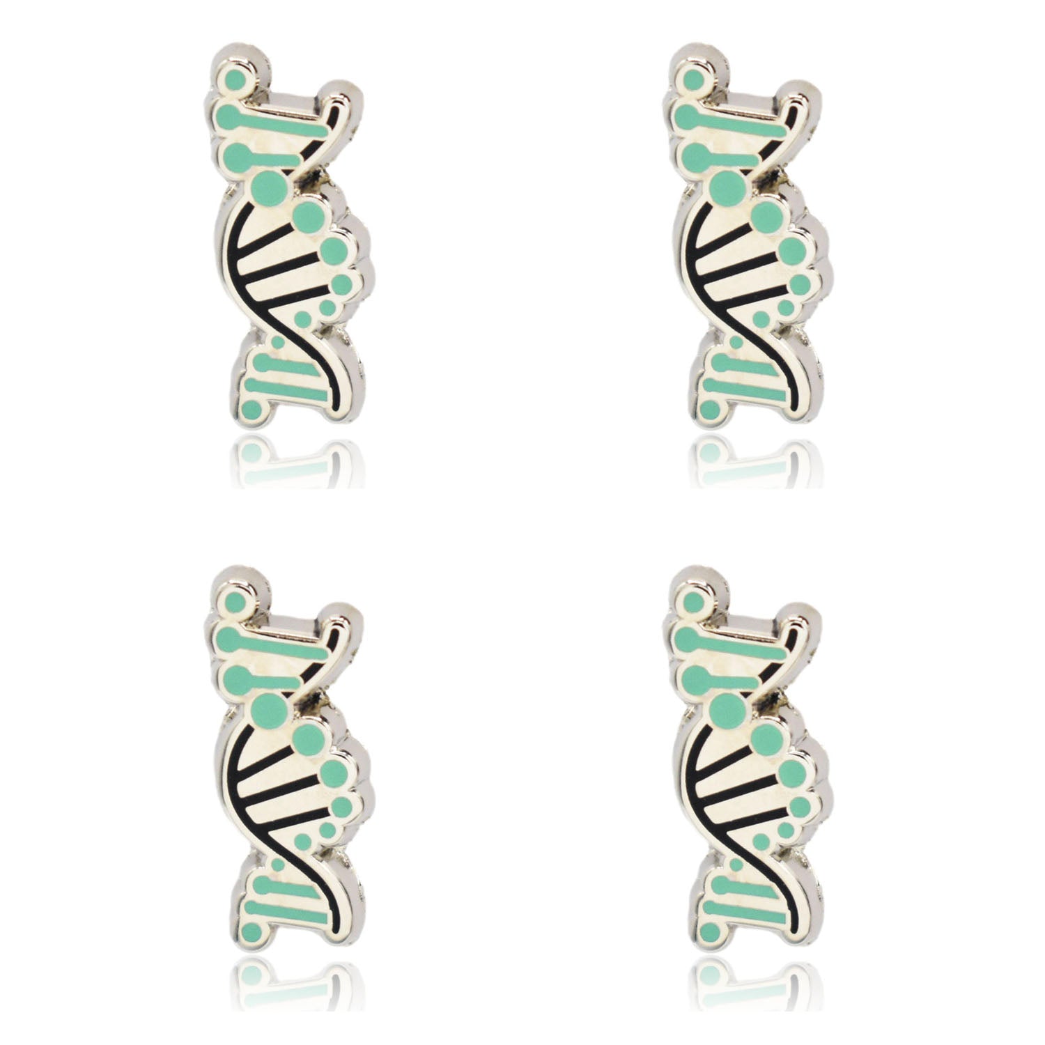 Mini DNA Helix Logo Set of 4 Enamel Pins | Clayton Jewelry Labs