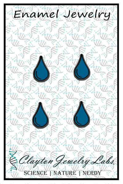 Mini Raindrop Set of 4 Filler Enamel Pins