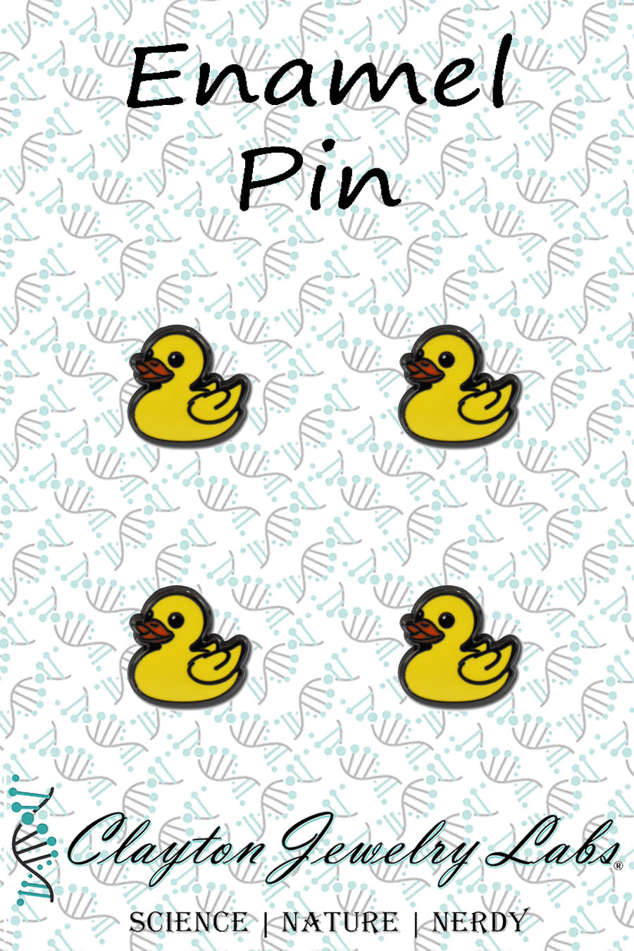 Mini Rubber Duck Set of 4 Enamel Pins | Clayton Jewelry Labs