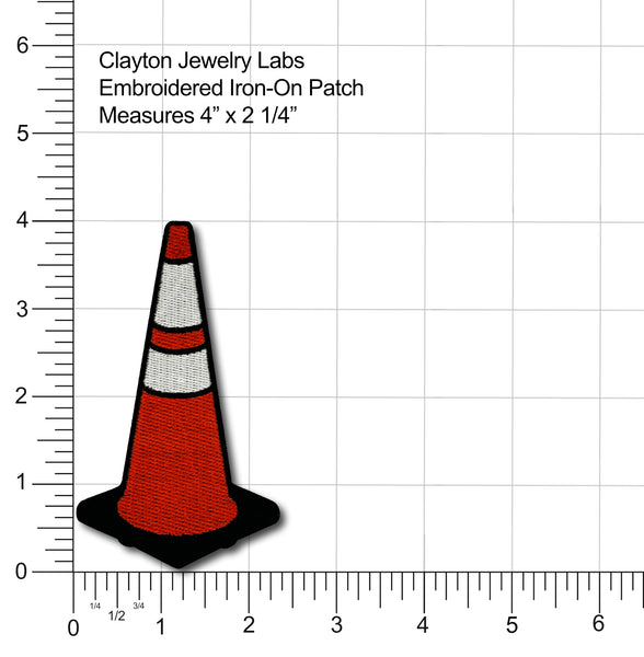 Traffic Cone Embroidered Iron-on Patch | Clayton Jewelry Labs