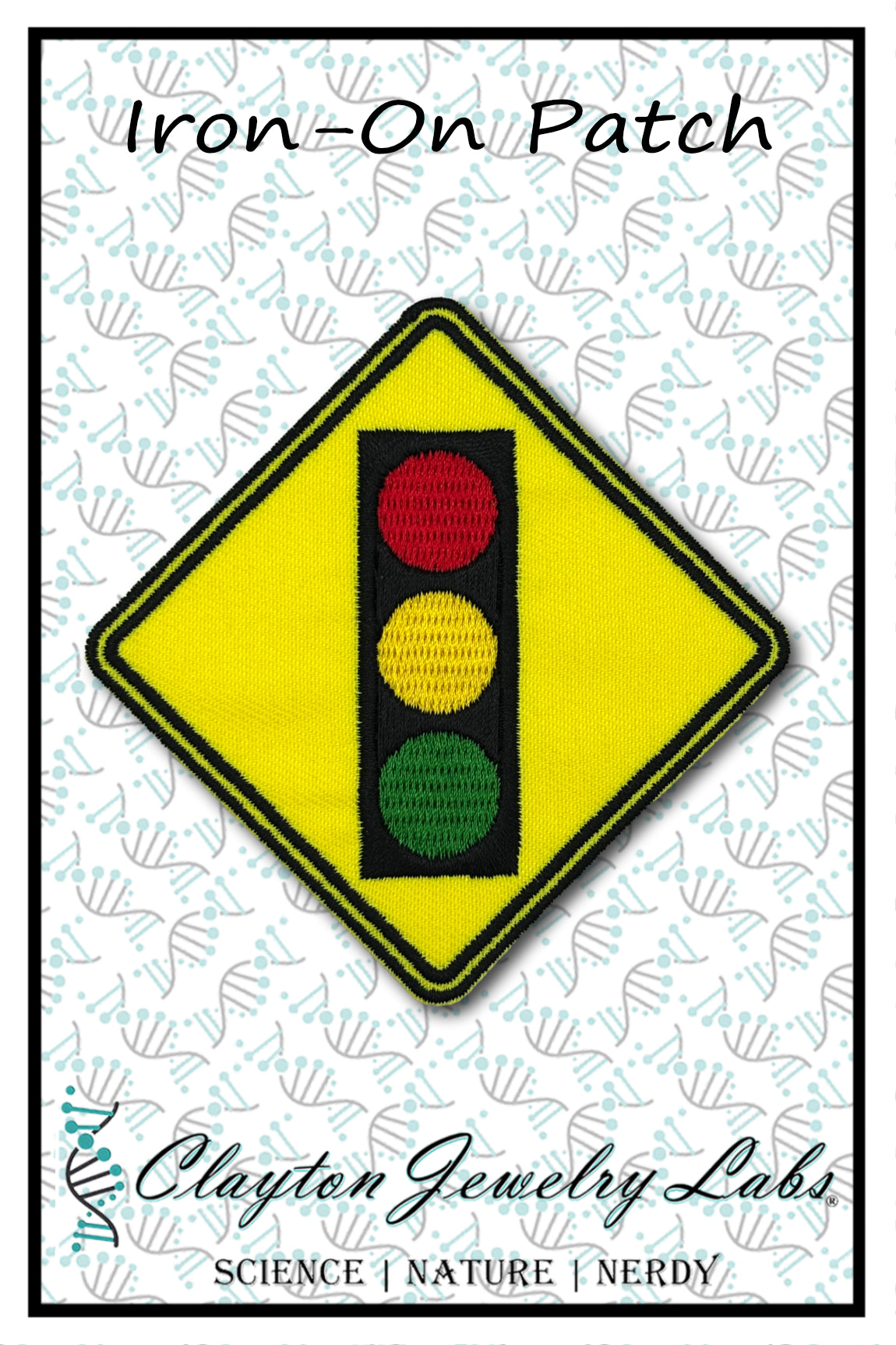 Traffic Light Ahead Sign Embroidered Iron-on Patch