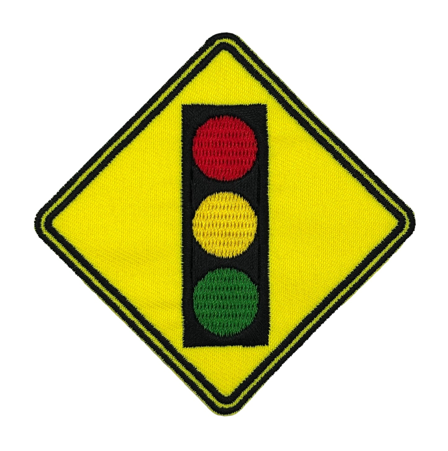 Traffic Light Ahead Sign Embroidered Iron-on Patch