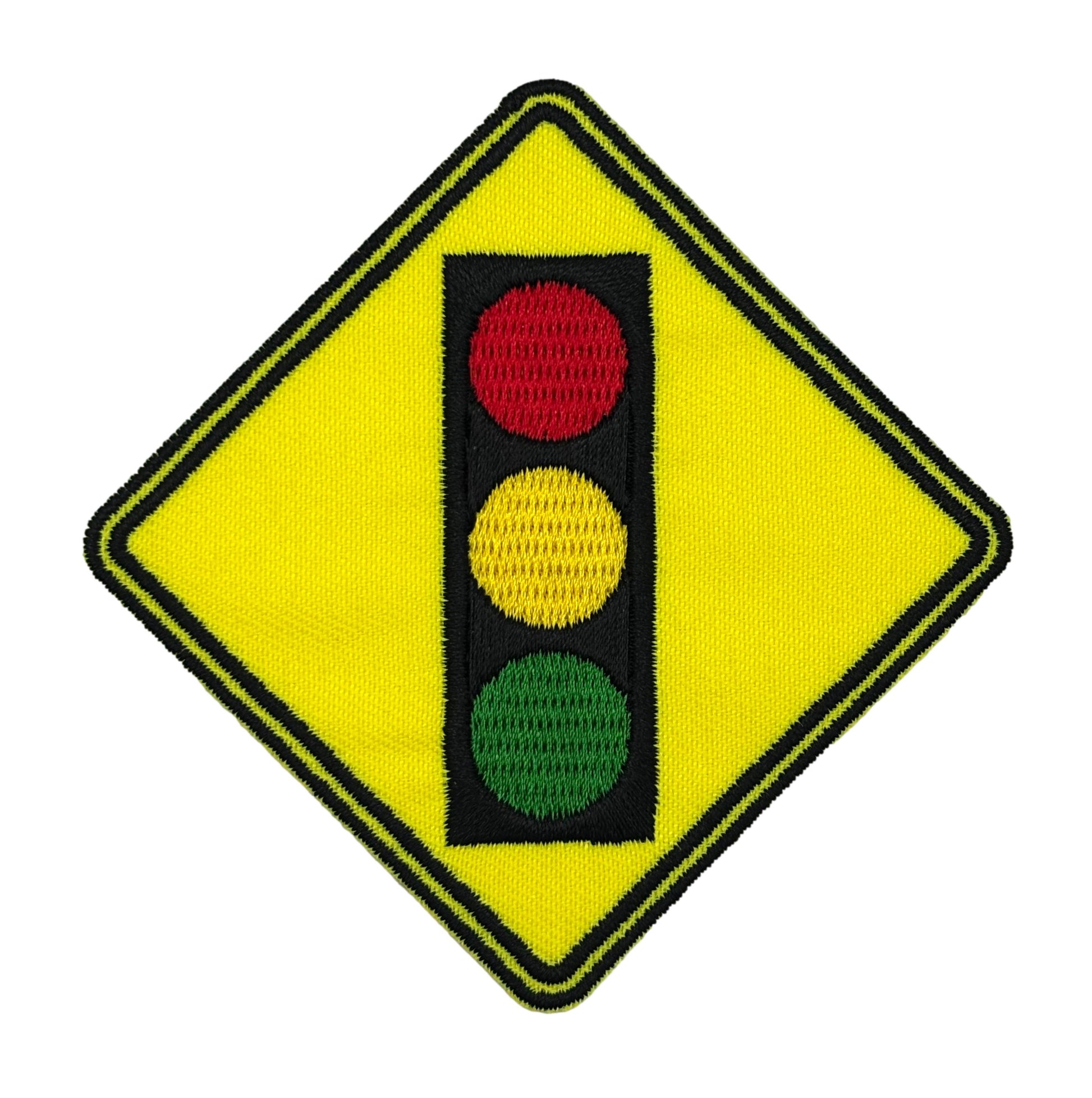 Traffic Light Ahead Sign Embroidered Iron-on Patch