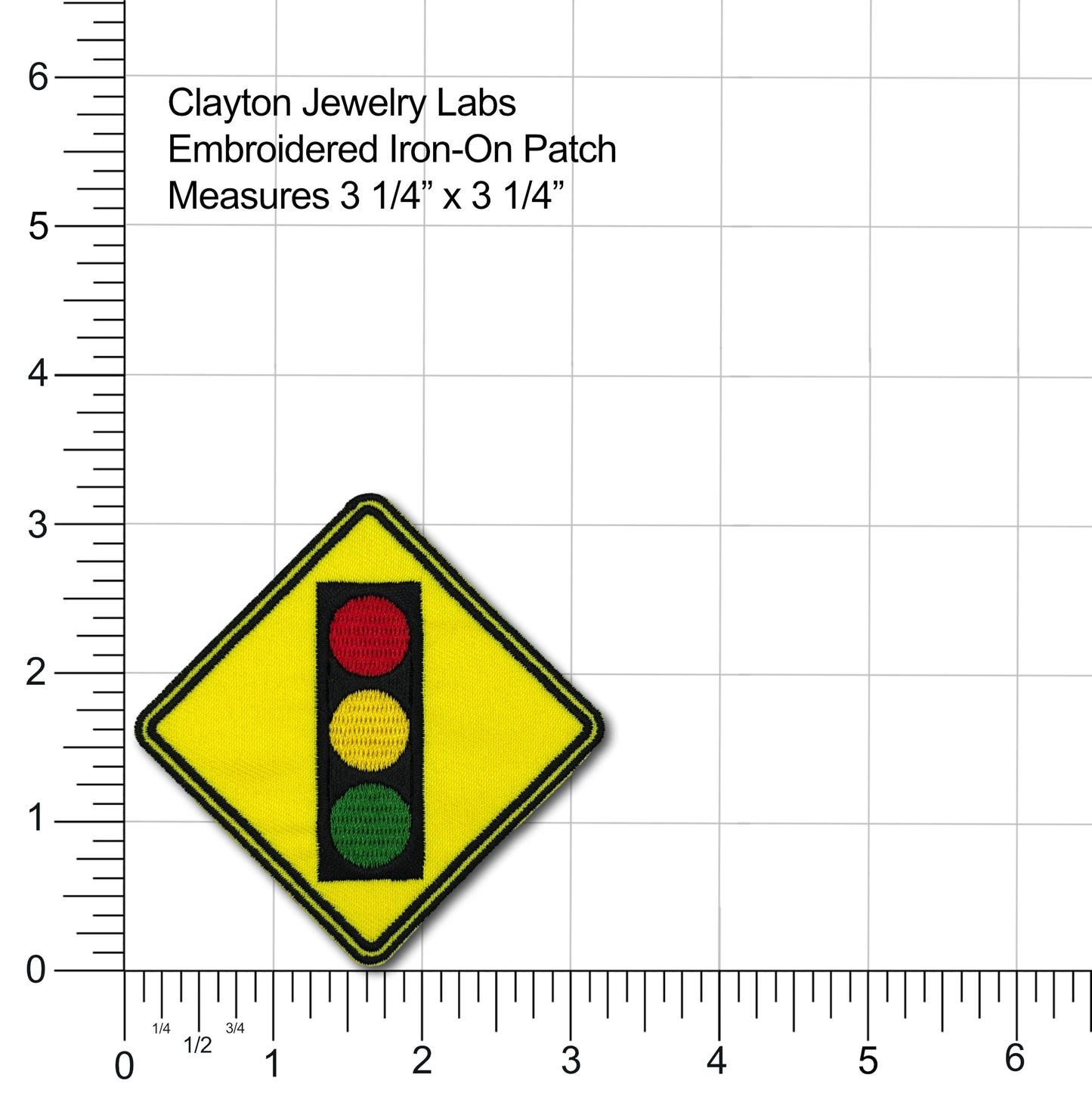 Traffic Light Ahead Sign Embroidered Iron-on Patch