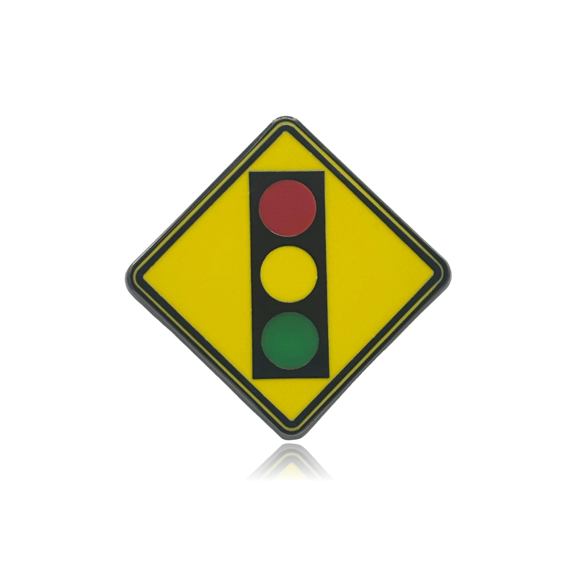 Traffic Light Ahead Sign Hard Enamel Pin