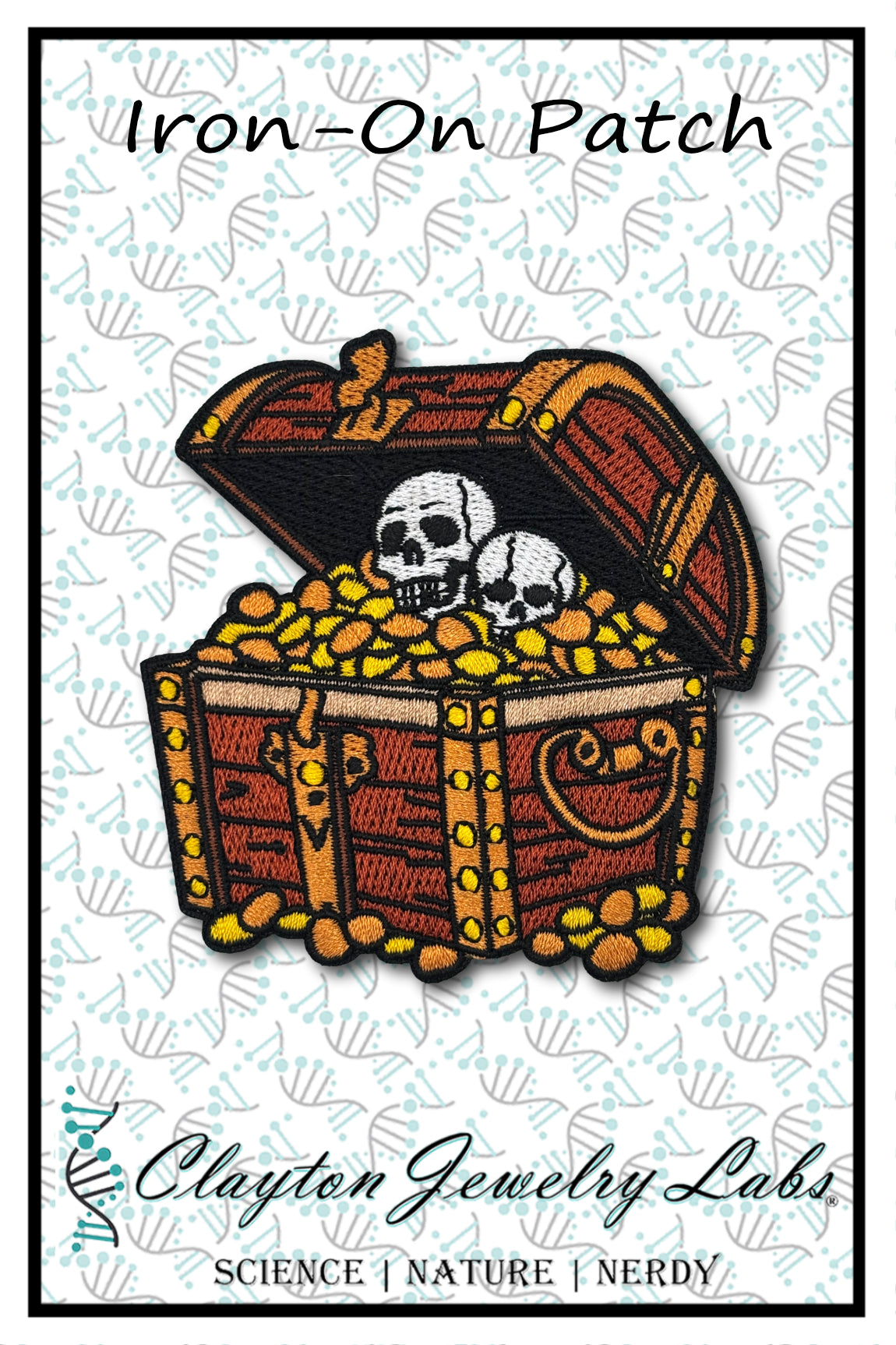 Pirate Treasure Chest Embroidered Iron-on Patch