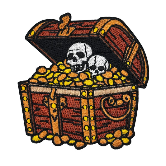Pirate Treasure Chest Embroidered Iron-on Patch