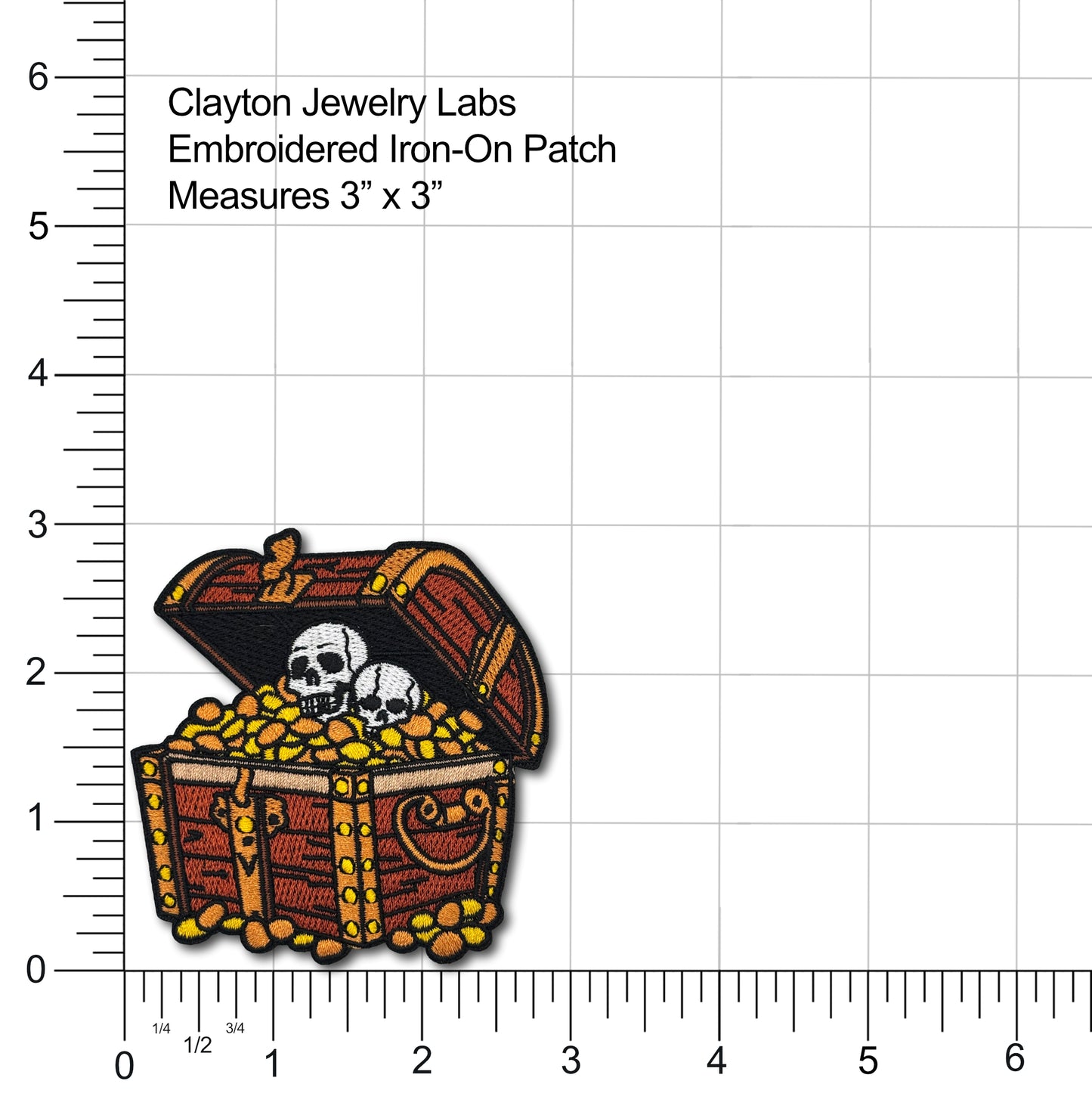 Pirate Treasure Chest Embroidered Iron-on Patch
