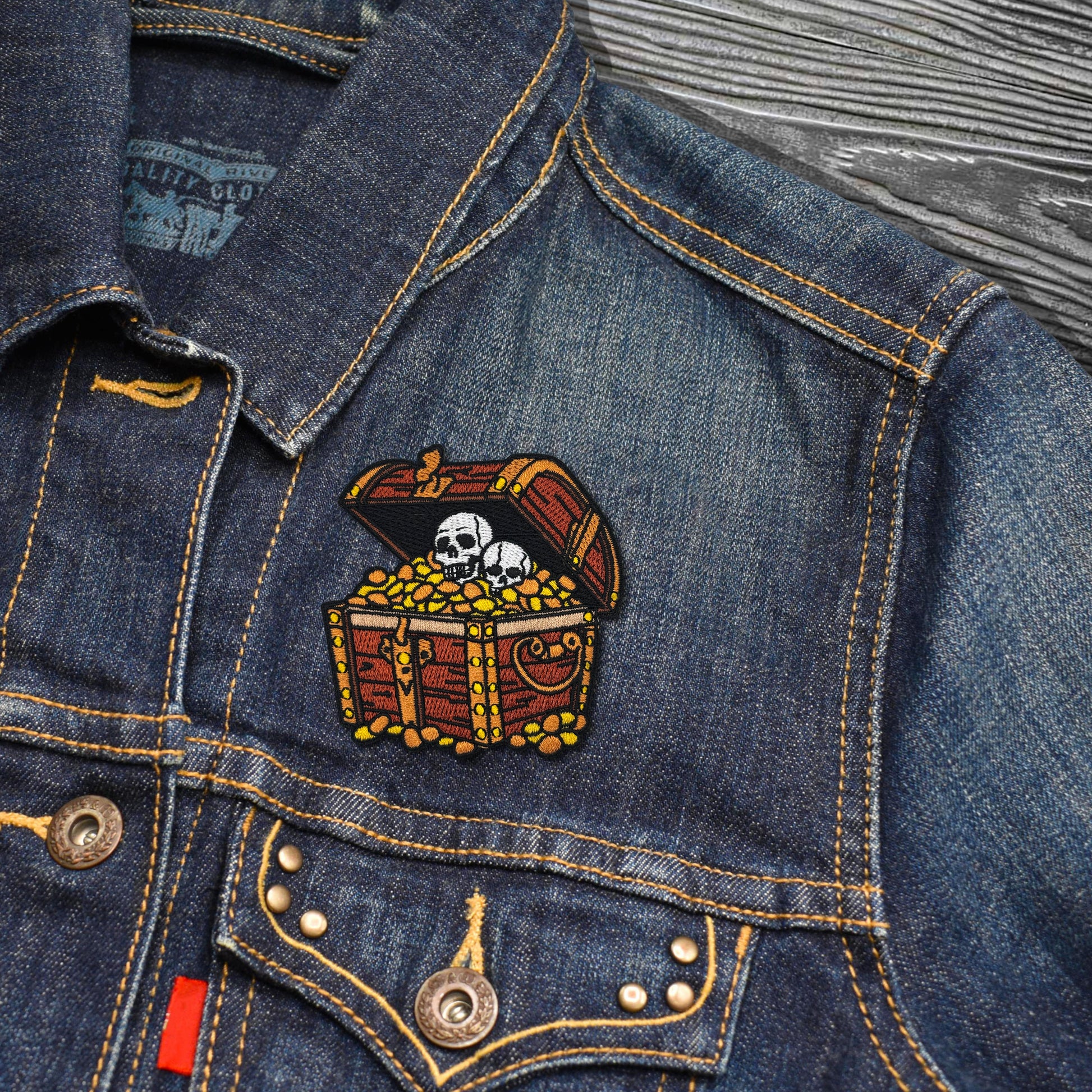 Pirate Treasure Chest Embroidered Iron-on Patch