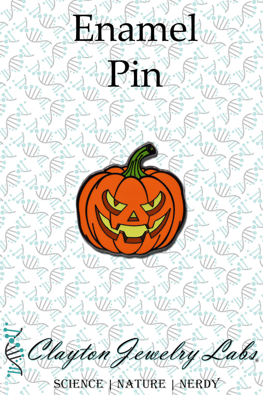 Jack-o-Lantern Pumpkin Enamel Pin | Clayton Jewelry Labs